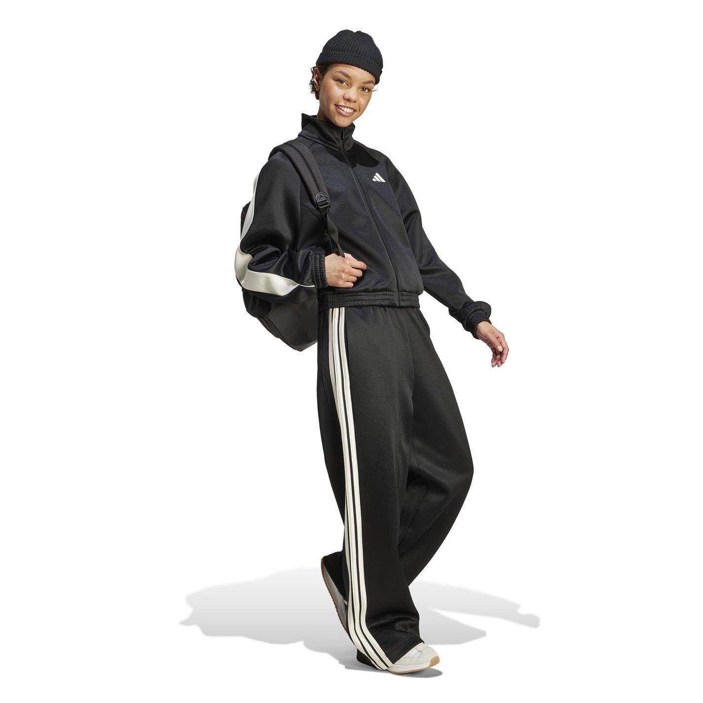 Black/White - adidas - Stadium 3-Stripes Track Pant Womens - 4