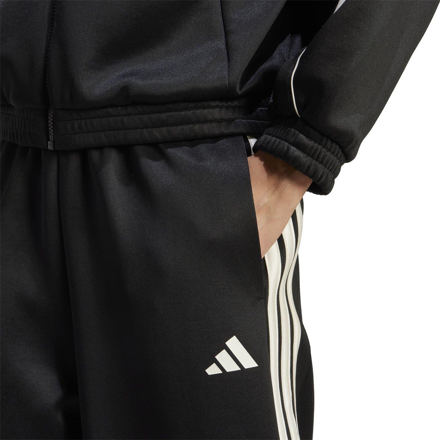 Black/White - adidas - Stadium 3-Stripes Track Pant Womens - 5