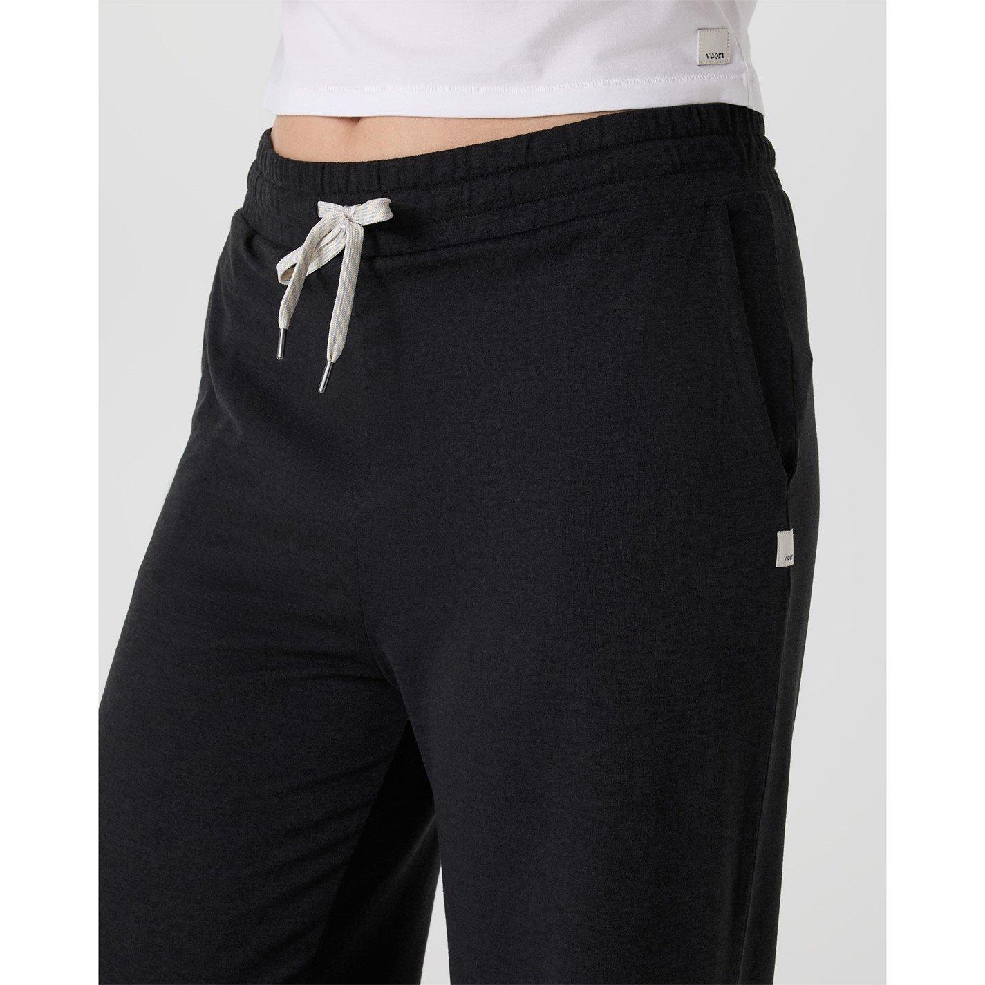 Black Heather - Vuori - Womens Halo Essential Wide Leg Pants - 3