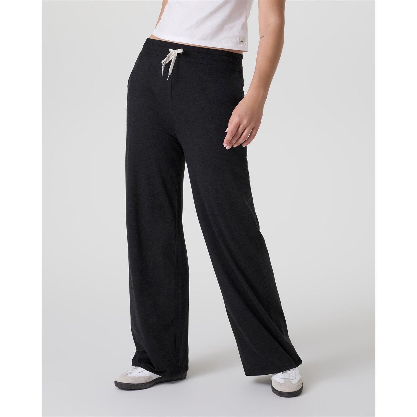 Black Heather - Vuori - Womens Halo Essential Wide Leg Pants - 5