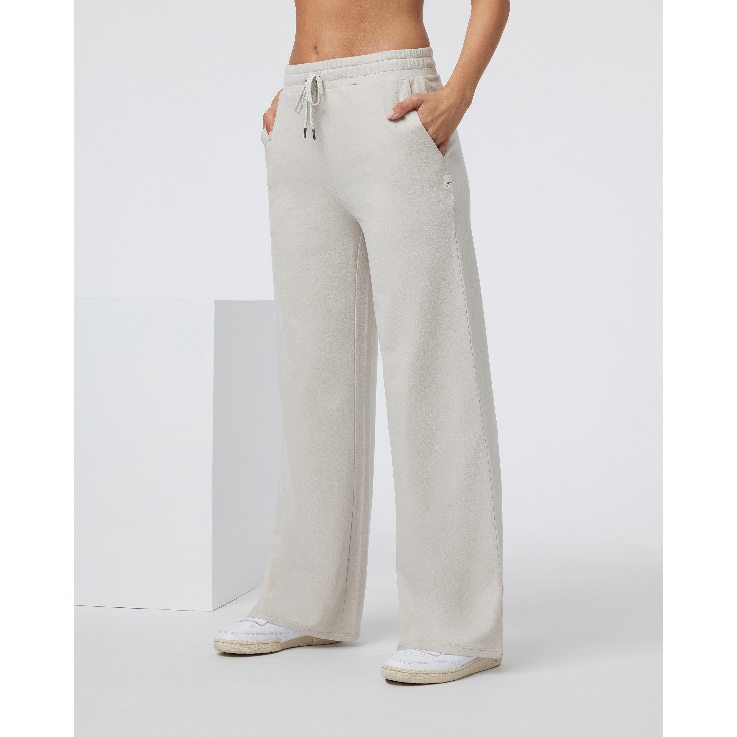 Ecru Heather - Vuori - Womens Halo Essential Wide Leg Pants - 6