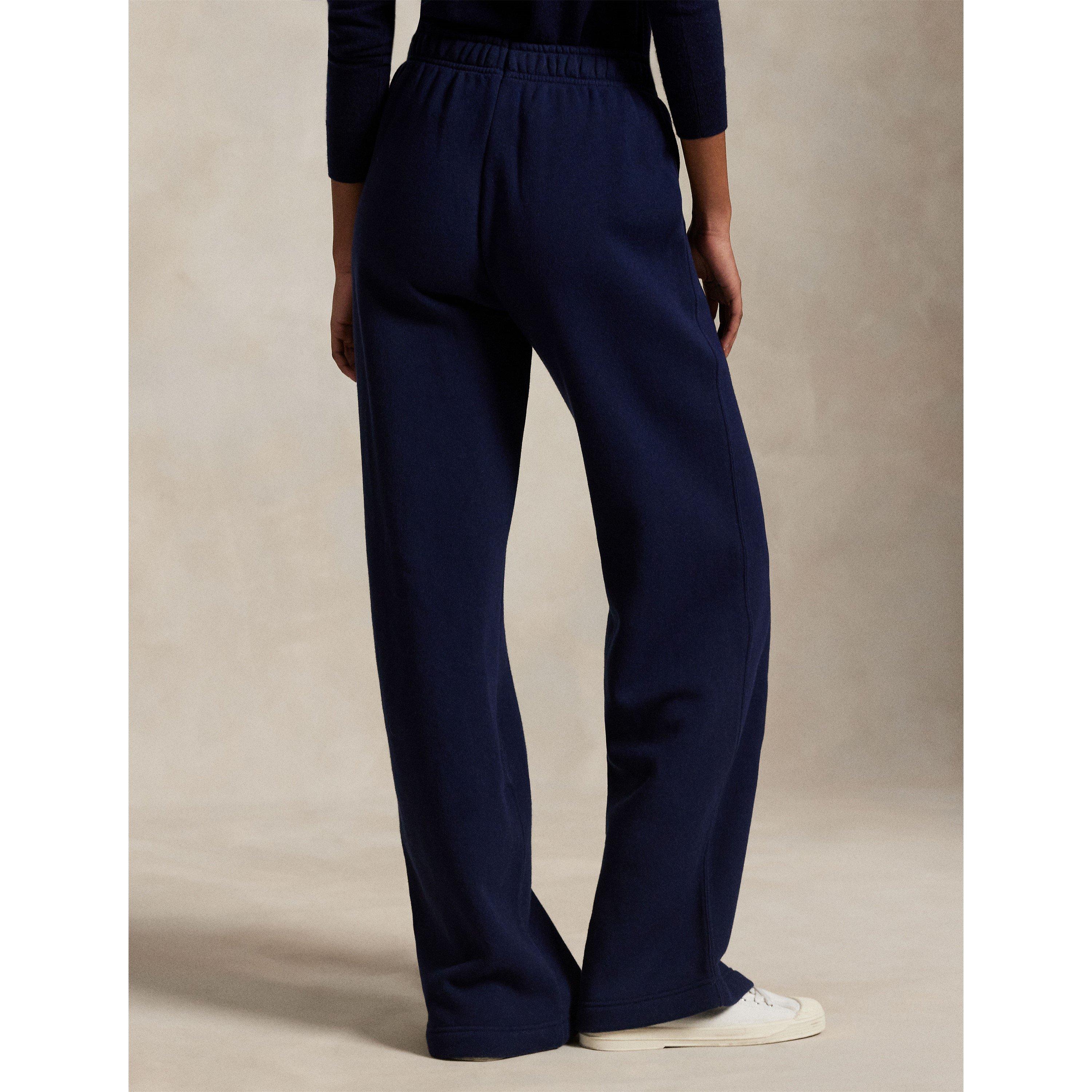Cruise Navy - Polo Ralph Lauren - Women's Wide Leg Open Hem Fleece Jogging Bottoms - 3