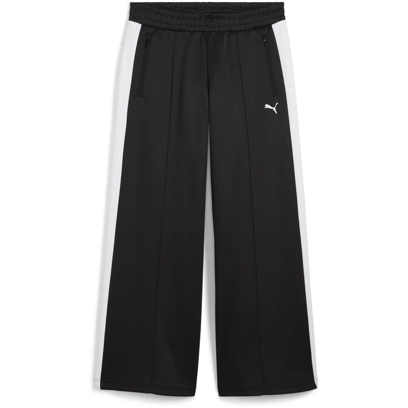 Black/White - Puma - Womens T7 Low Rise Open Hem Poly Joggers - 2