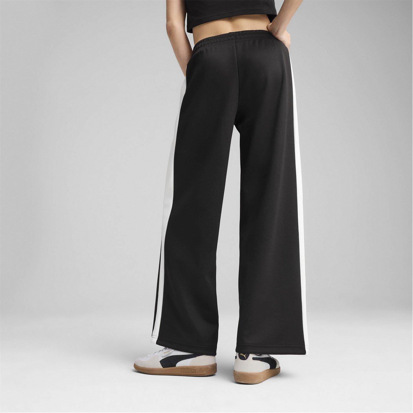 Black/White - Puma - Womens T7 Low Rise Open Hem Poly Joggers - 5