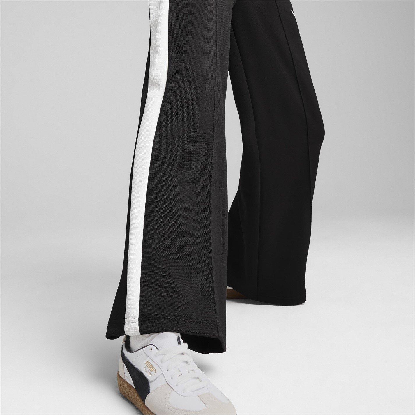 Black/White - Puma - Womens T7 Low Rise Open Hem Poly Joggers - 6