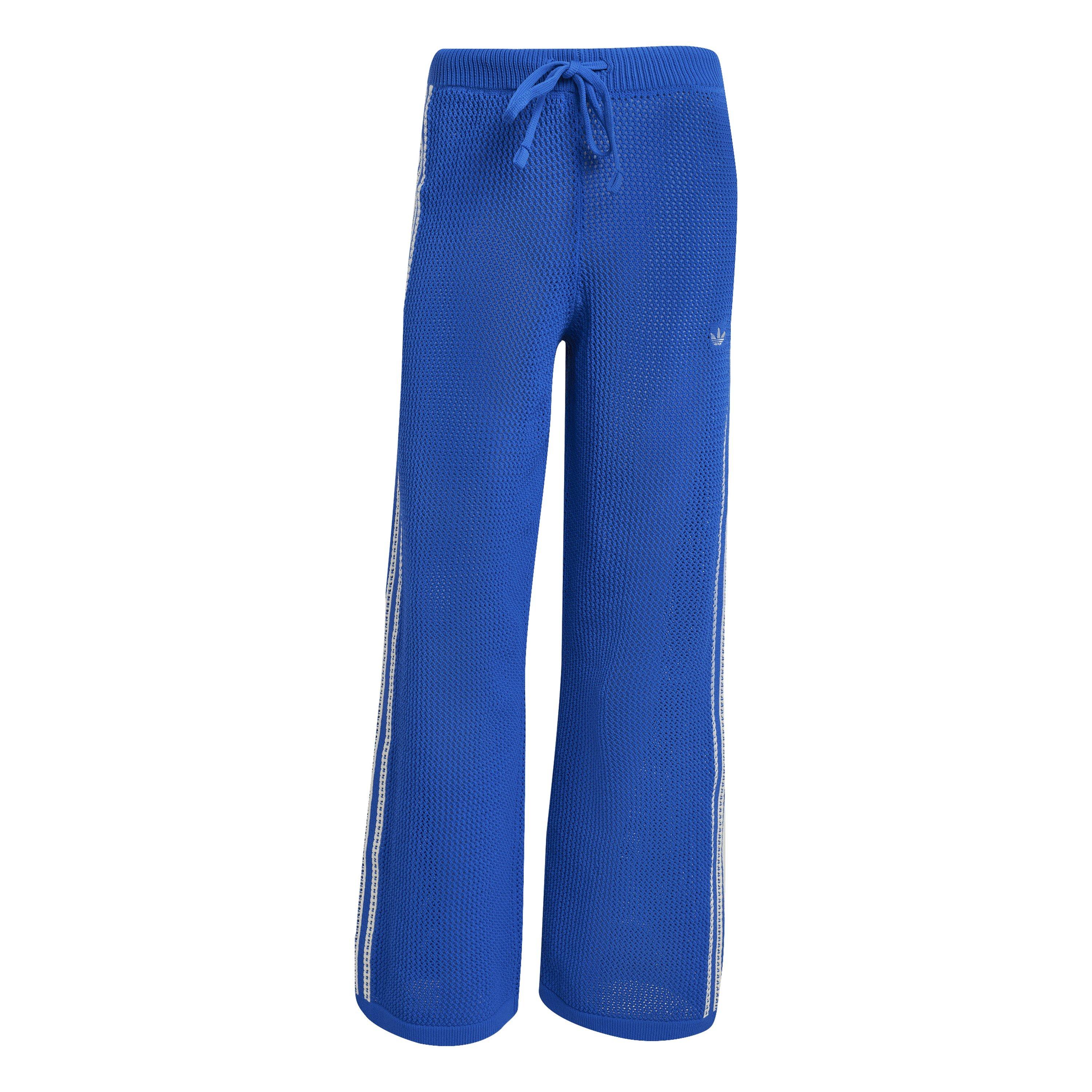 Blue - adidas Originals - Women's Crochet Top Open Hem Fleece Jogger - 1