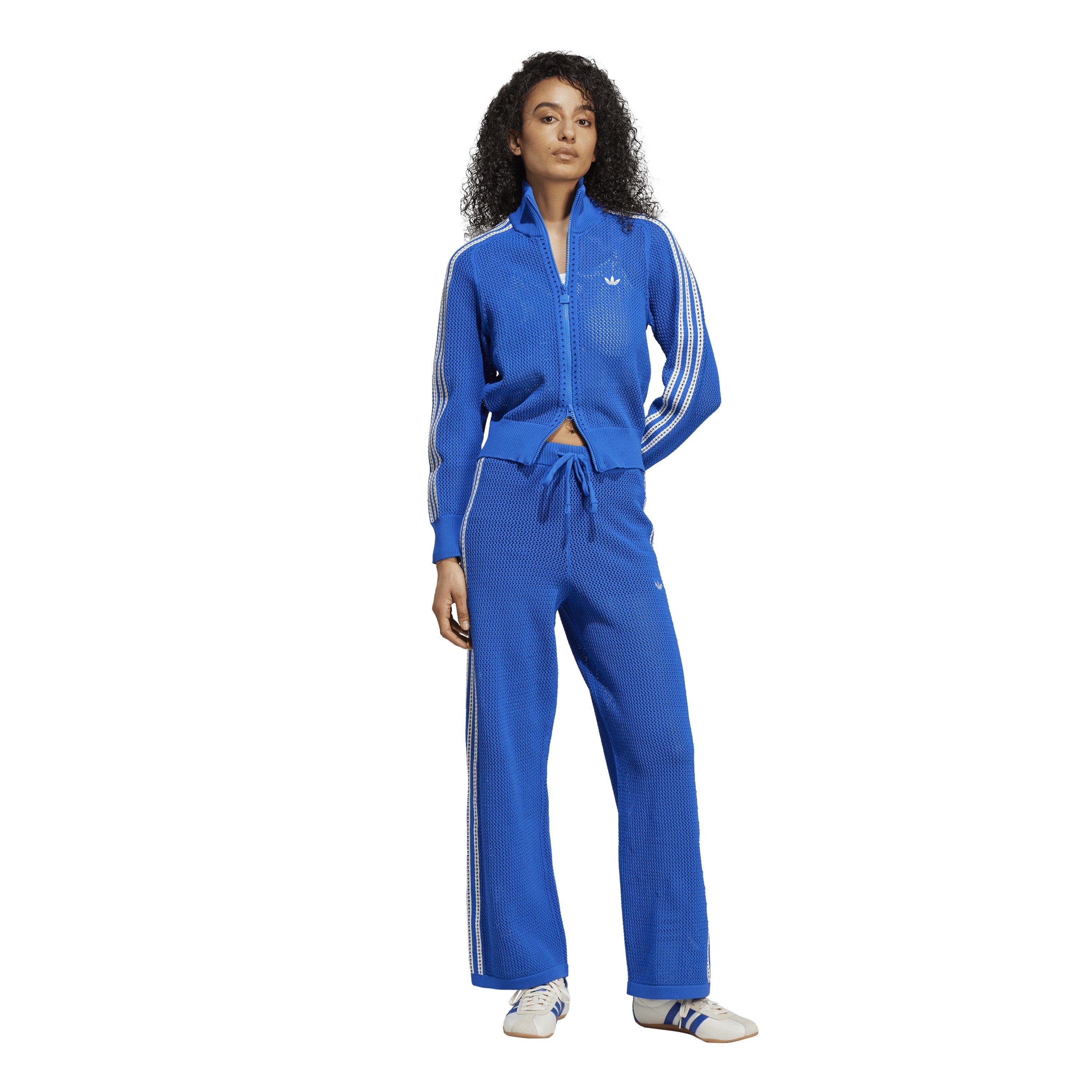 adidas Originals Women's Crochet Top Open Hem Fleece Jogger