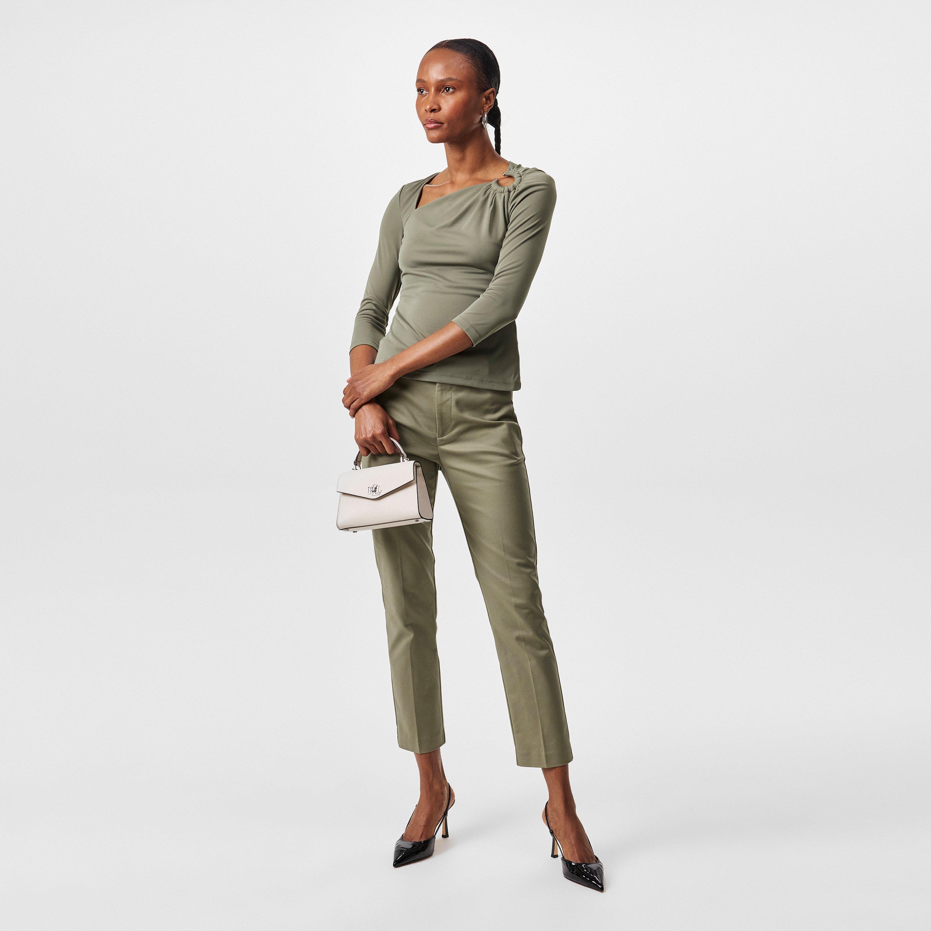 Sage Green - Lauren by Ralph Lauren - Double-Faced Stretch Trousers - 6
