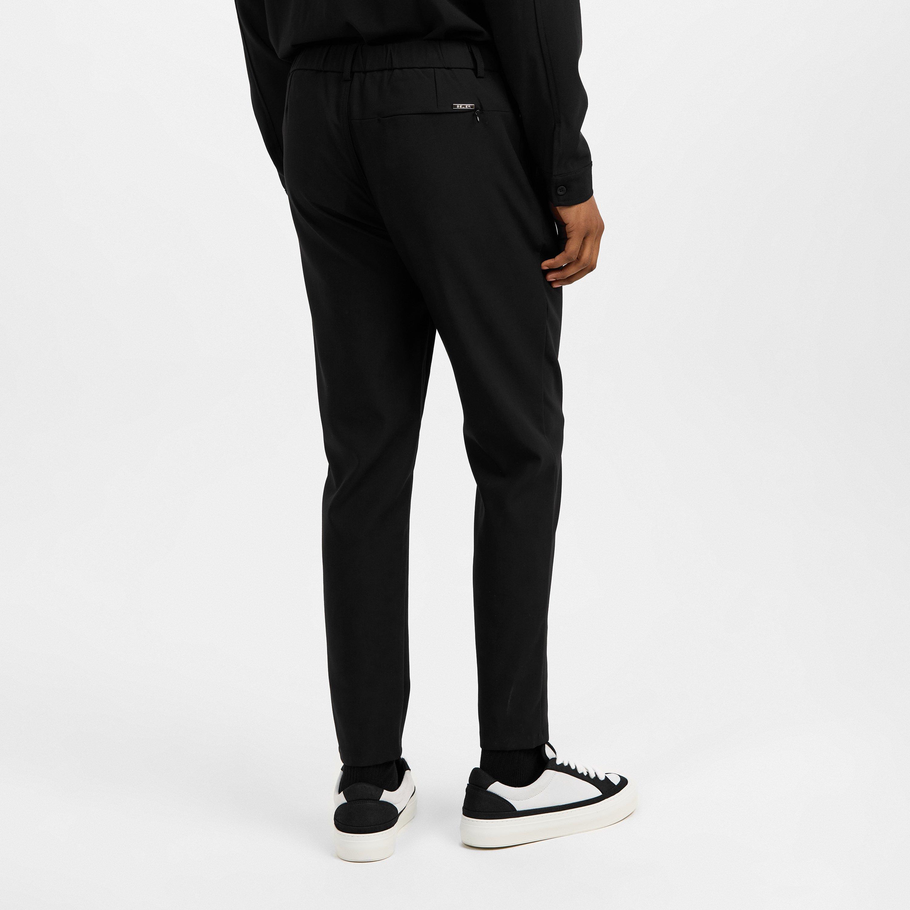 Black - BELIER - Men's Wide Leg Trousers - 4