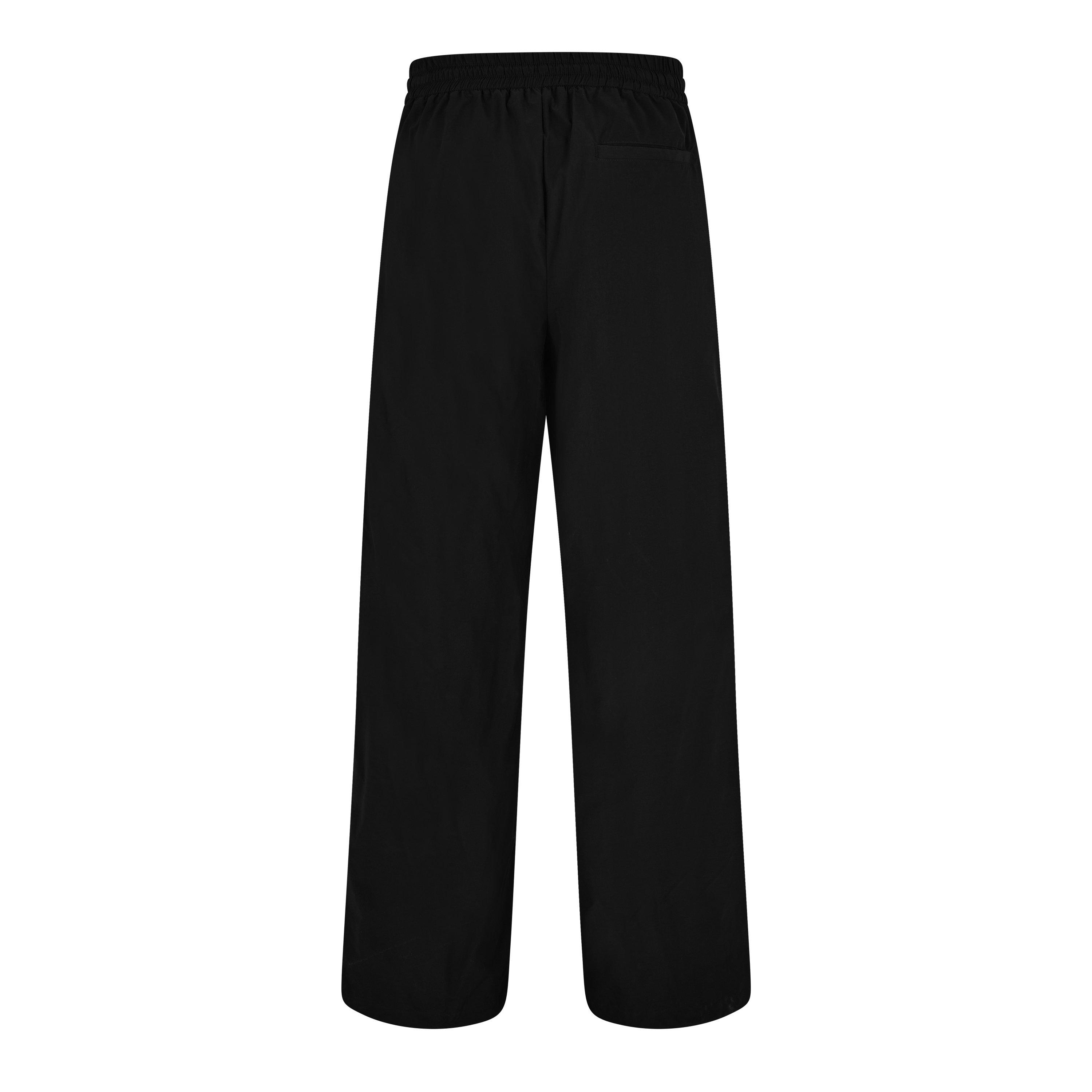 Black - Off White - Men's Wide Plain Pant Wide Leg Trousers - 6