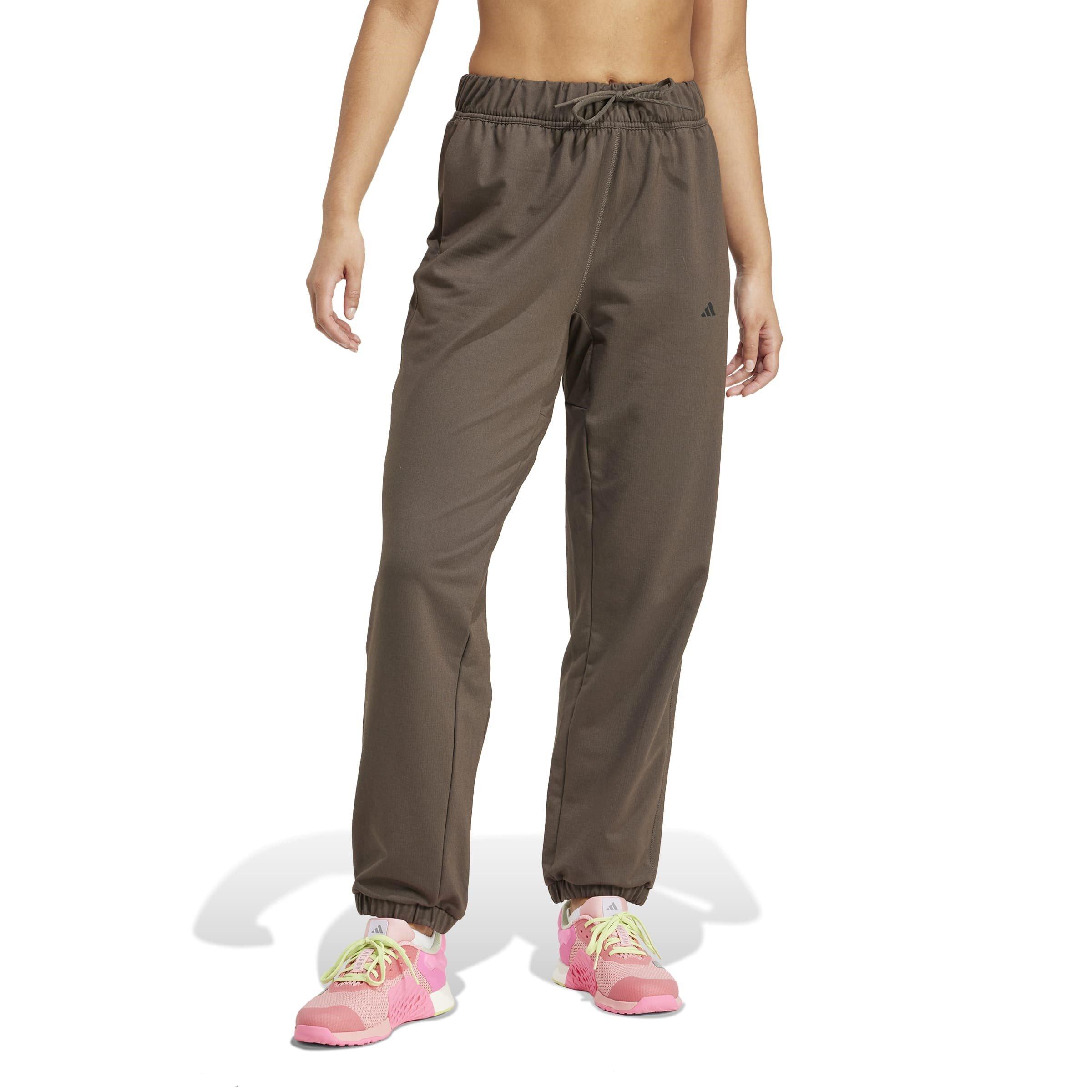 Shadow Olive - adidas - Power Loose Fit French Terry Jogging Bottoms Womens - 2