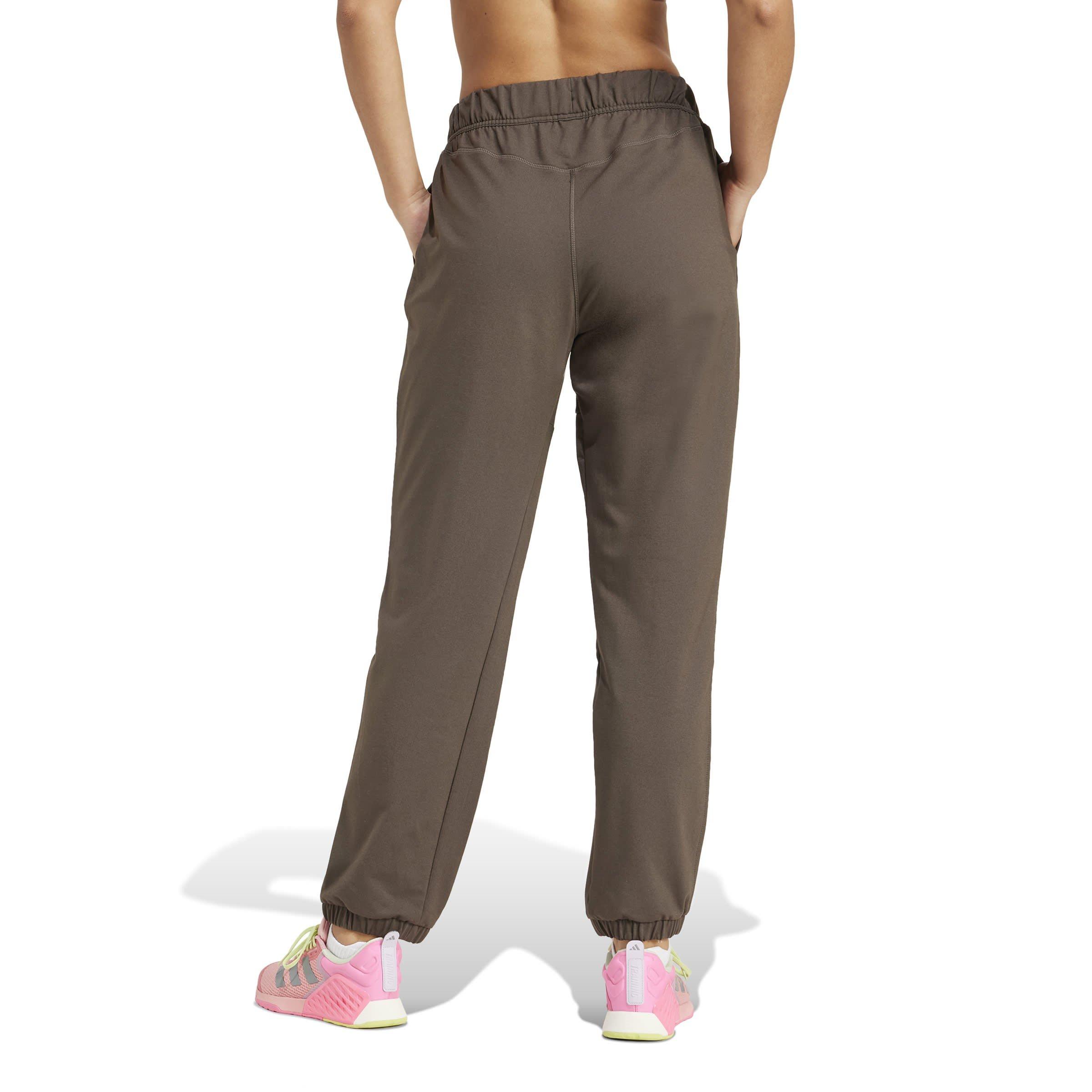 Shadow Olive - adidas - Power Loose Fit French Terry Jogging Bottoms Womens - 3