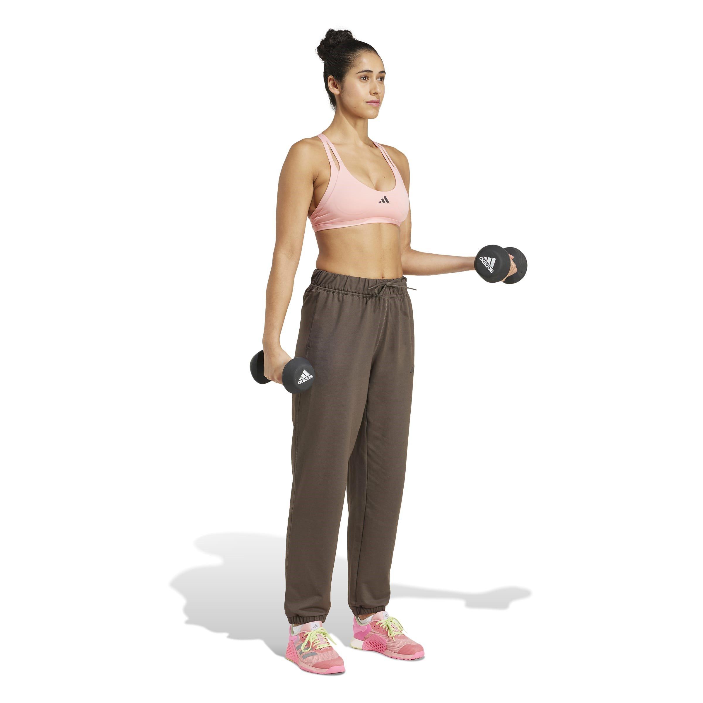 Shadow Olive - adidas - Power Loose Fit French Terry Jogging Bottoms Womens - 4