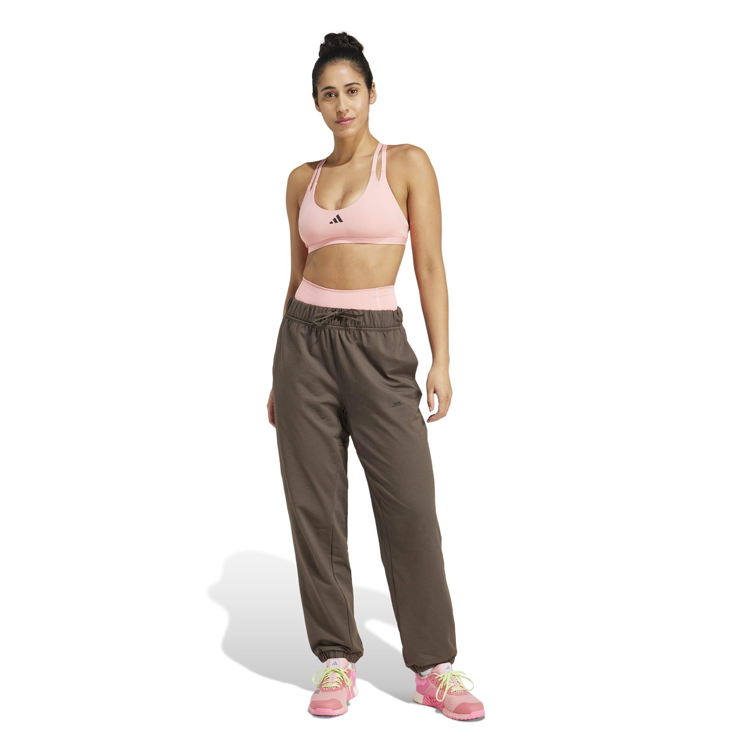 Shadow Olive - adidas - Power Loose Fit French Terry Jogging Bottoms Womens - 7