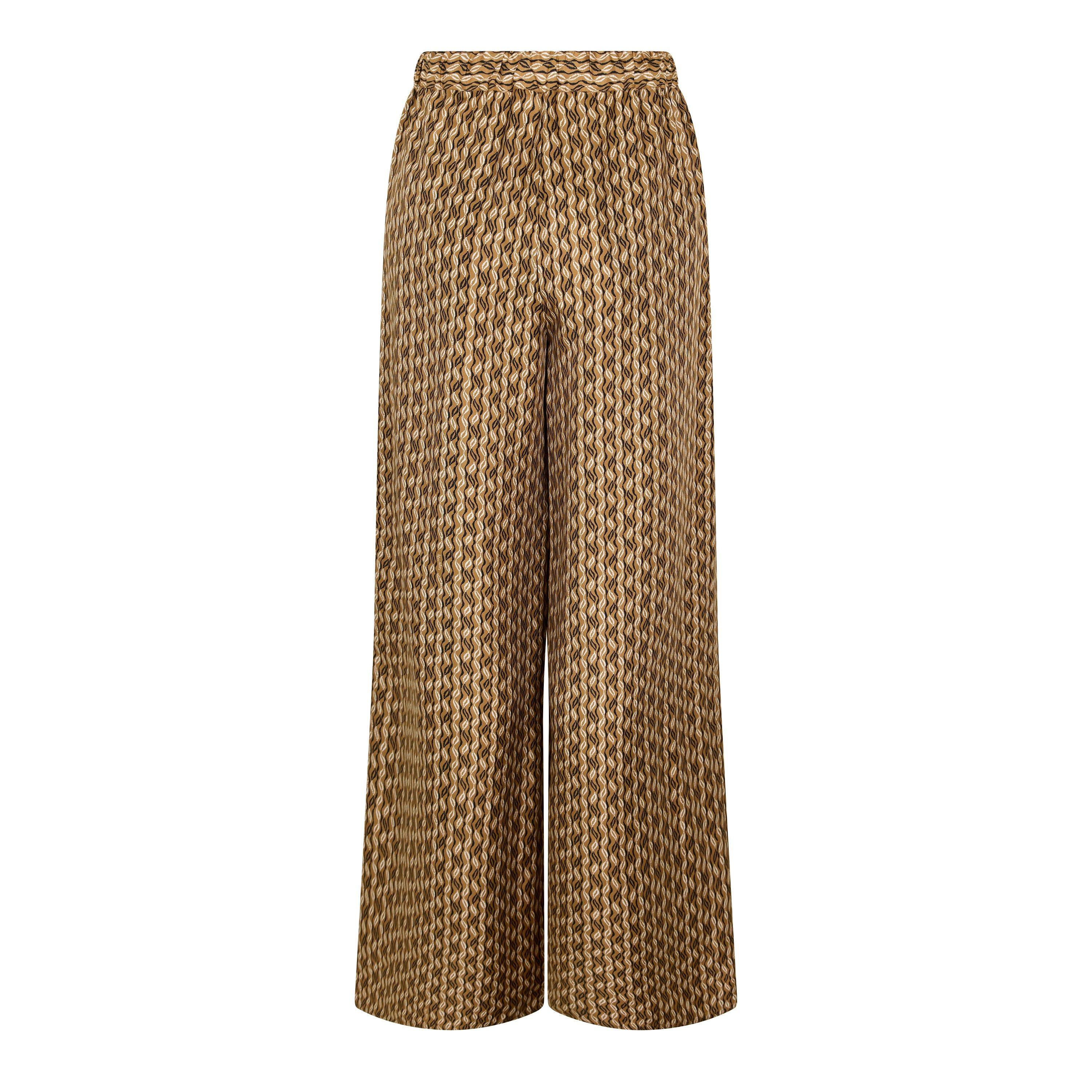 Hazelnut Brown - Max Mara - Women's Wide Leg Trousers - 2