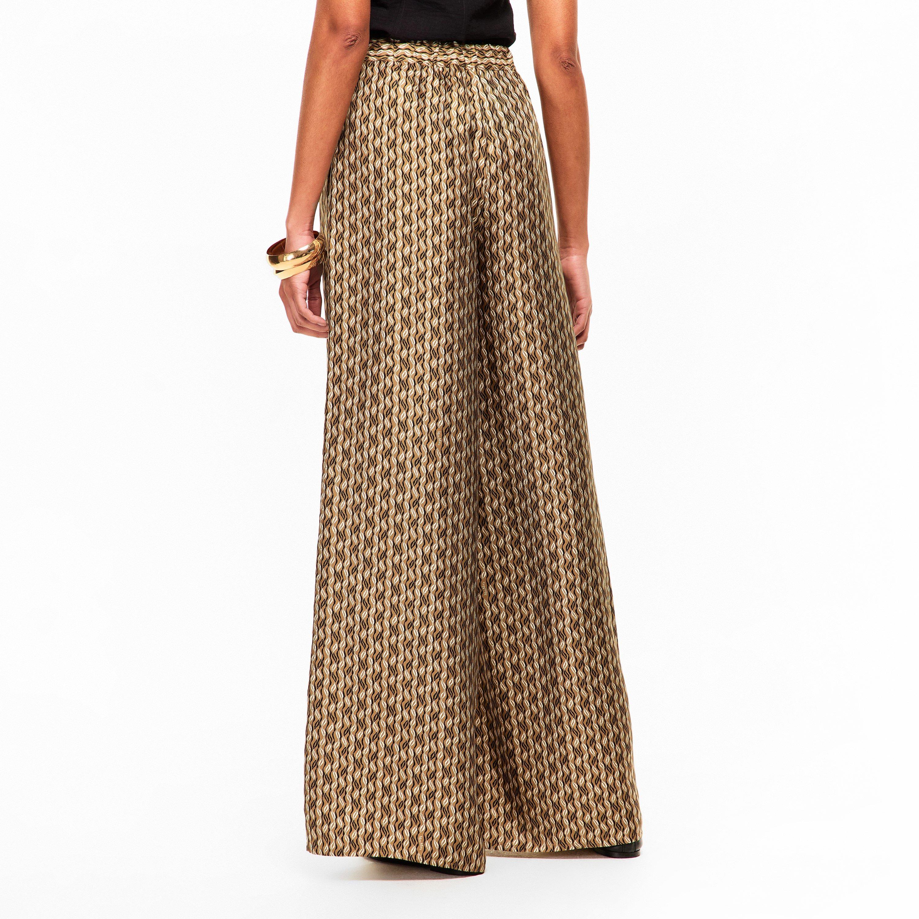 Hazelnut Brown - Max Mara - Women's Wide Leg Trousers - 4