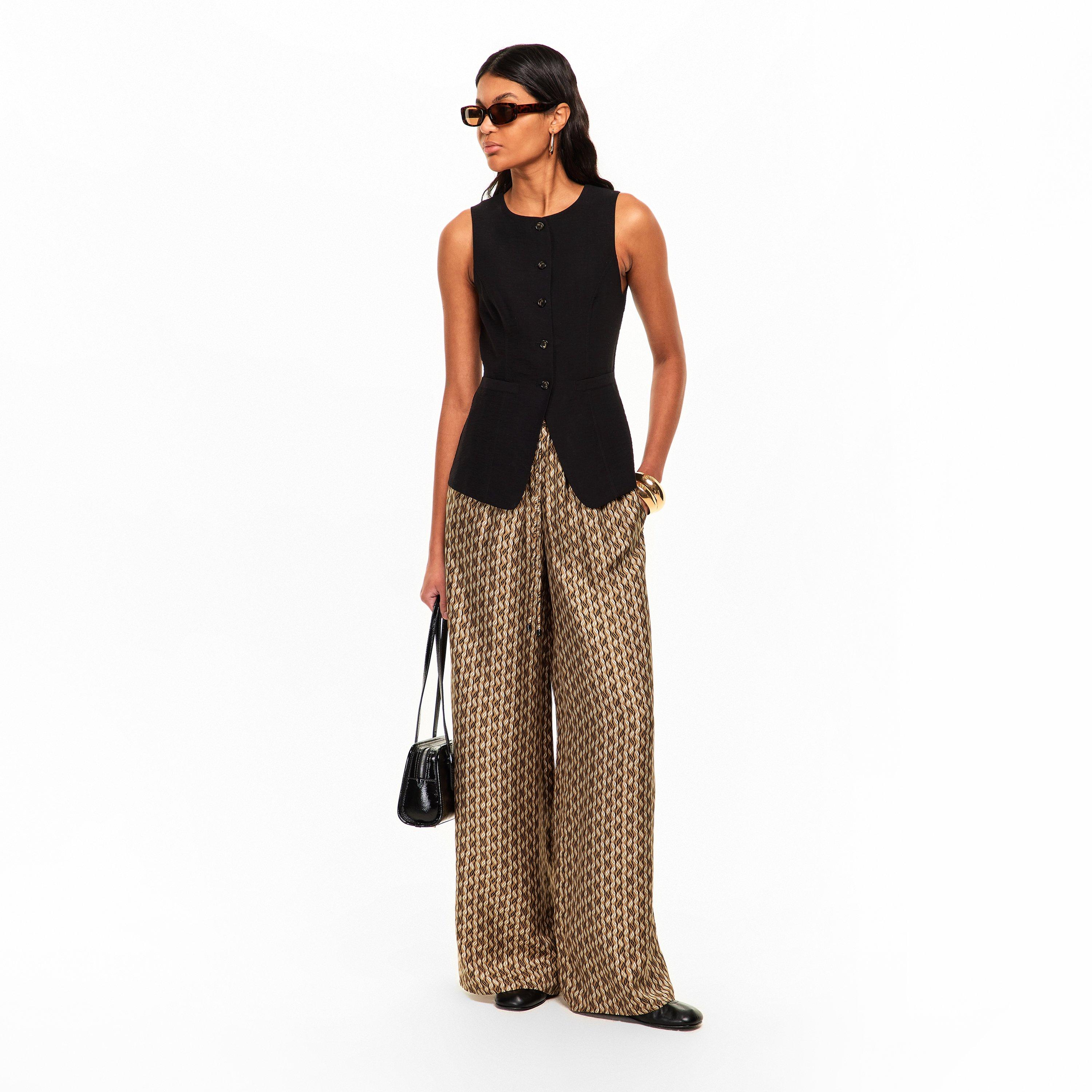 Hazelnut Brown - Max Mara - Women's Wide Leg Trousers - 6