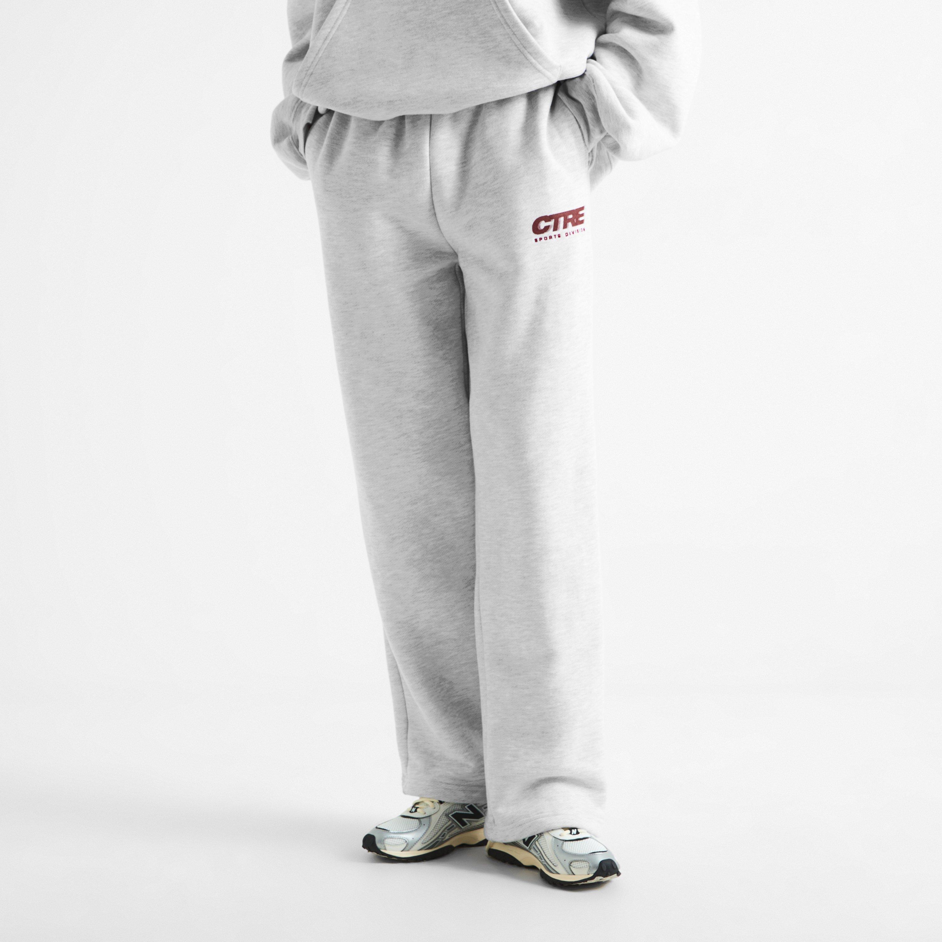 Grey - The Couture Club - Women's CTRE Open-Hem Cotton Straight-Leg Joggers - 3