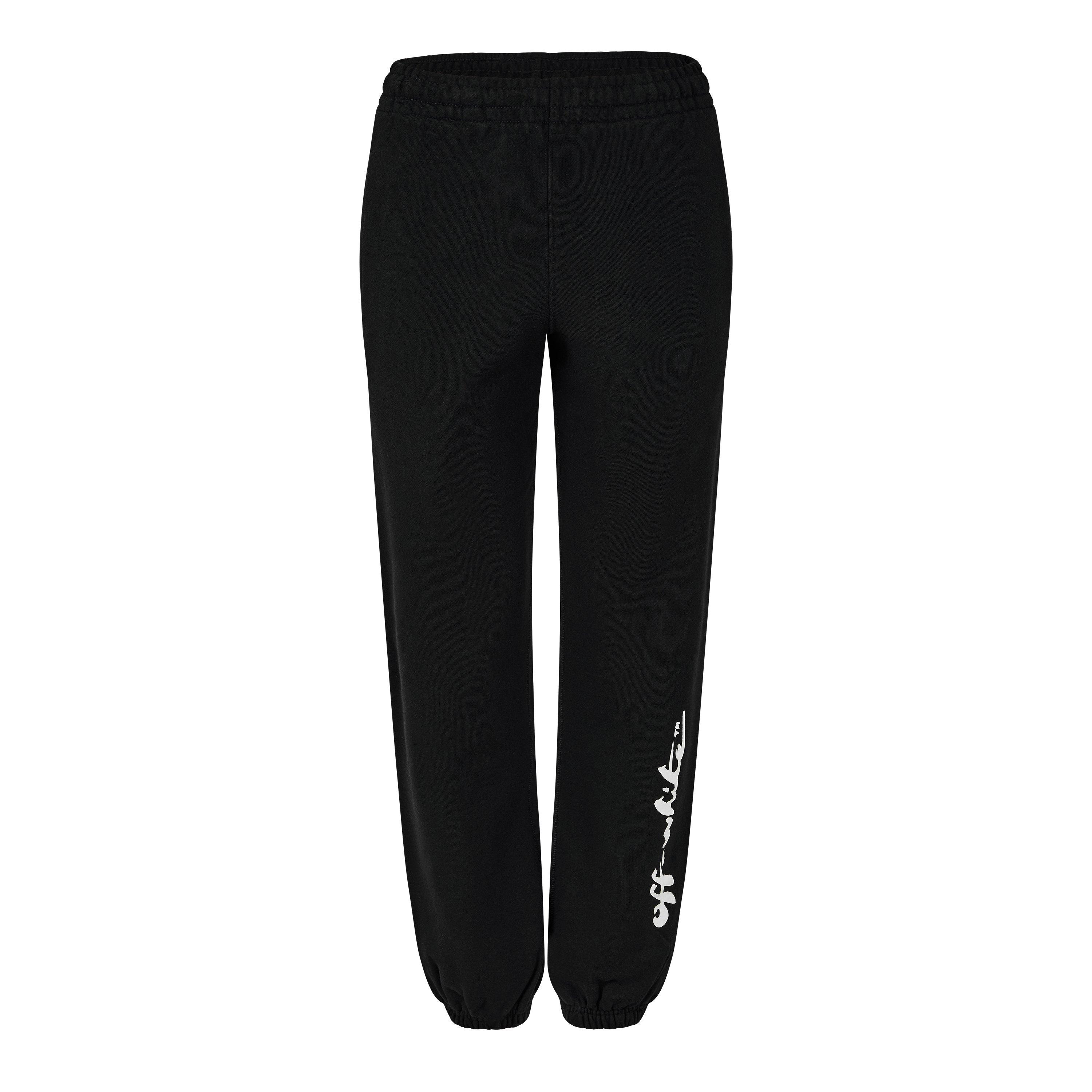 Black Whit - Off White - Women's Painter Logo Cotton Mid Rise Joggers - 1