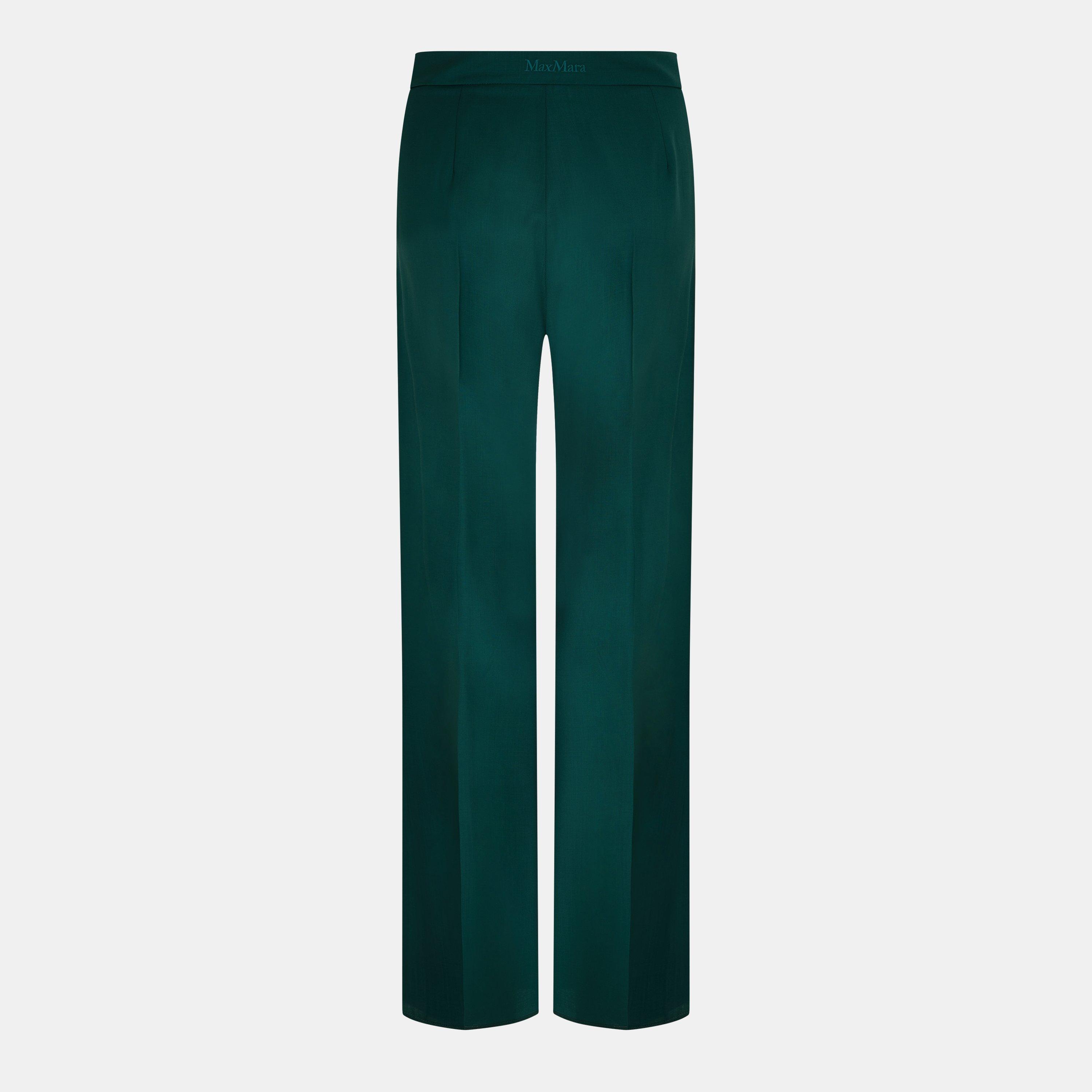 Dark Green - Max Mara - Women's Wide Leg Trousers - 2