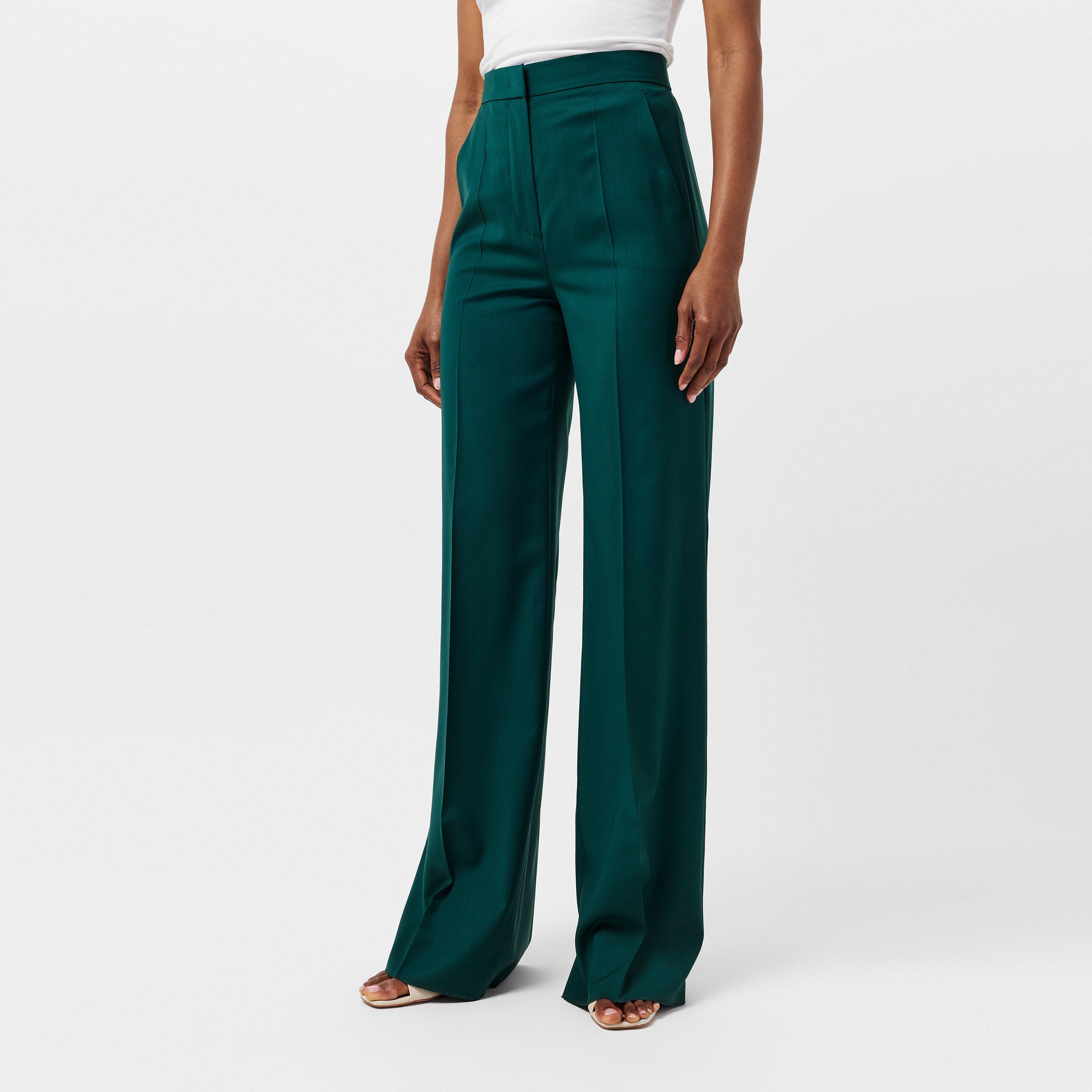 Dark Green - Max Mara - Women's Wide Leg Trousers - 3