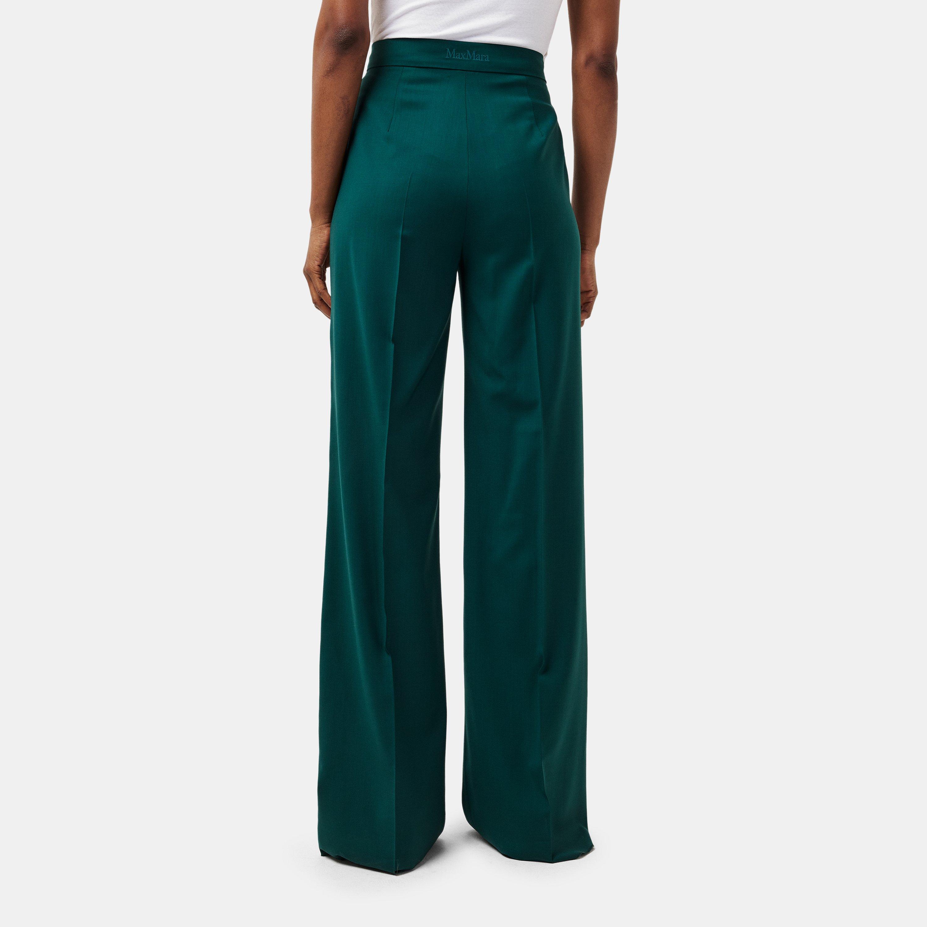Dark Green - Max Mara - Women's Wide Leg Trousers - 4