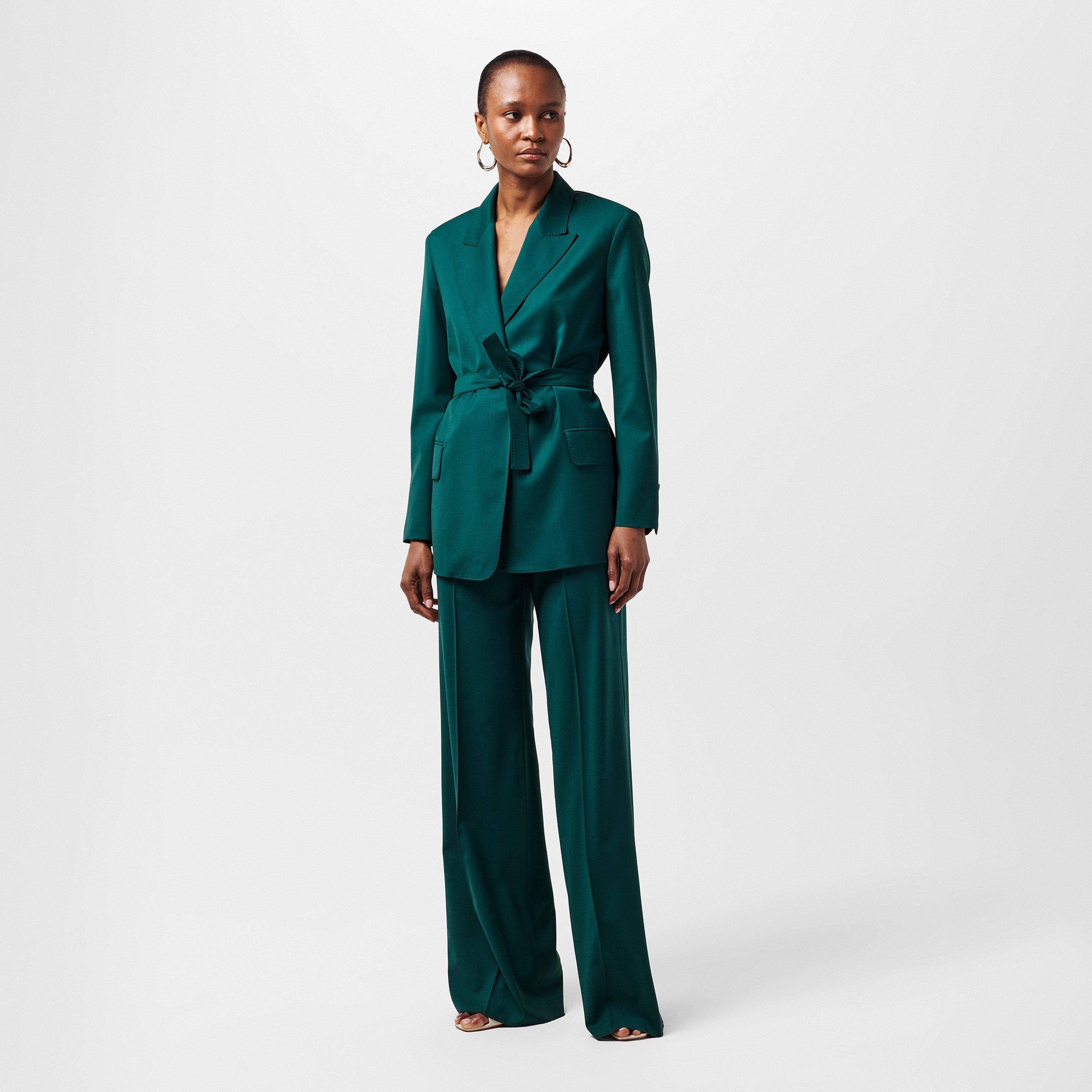 Dark Green - Max Mara - Women's Wide Leg Trousers - 6