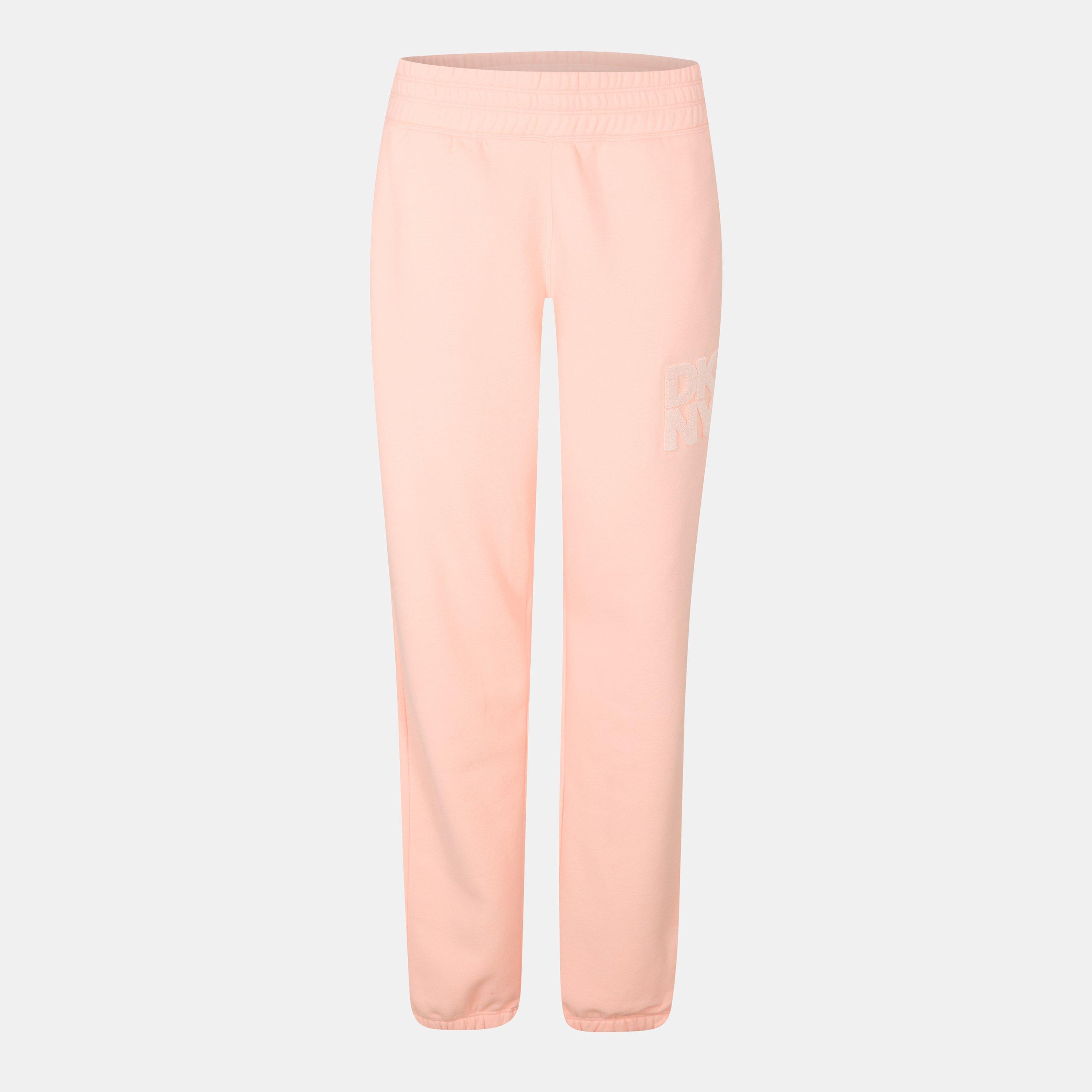Dkny Women's Logo Closed Cuff Fleece Joggers - Tropcl Peach - 16 (XL)
