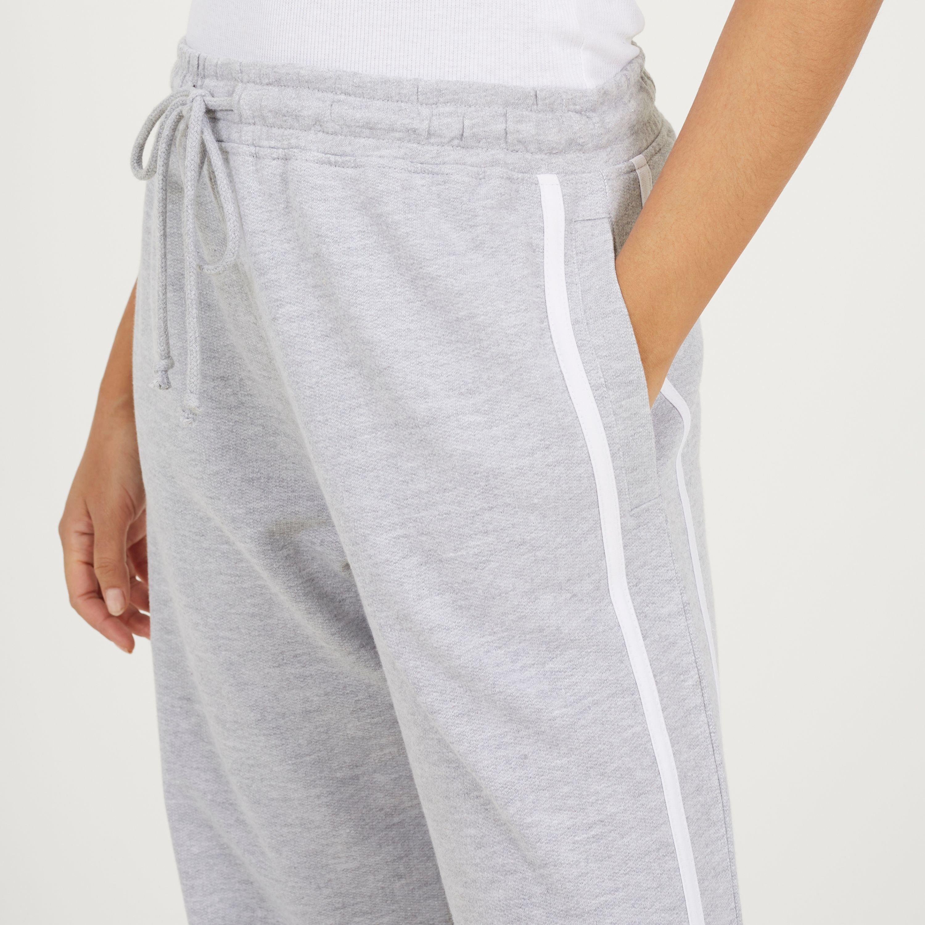 Grey/White - Brave Soul - BS Womens Wide Leg Jogger with Side Stripe Detail - 3