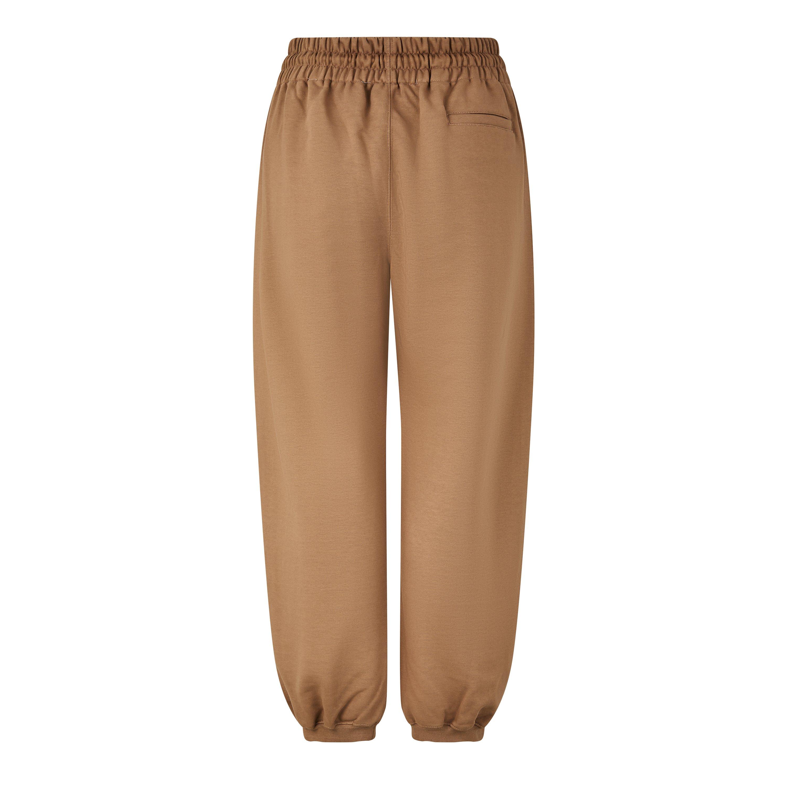 Brown White - Off White - Women's Embroidered-Logo Track Pants, Design Track Pants - 2