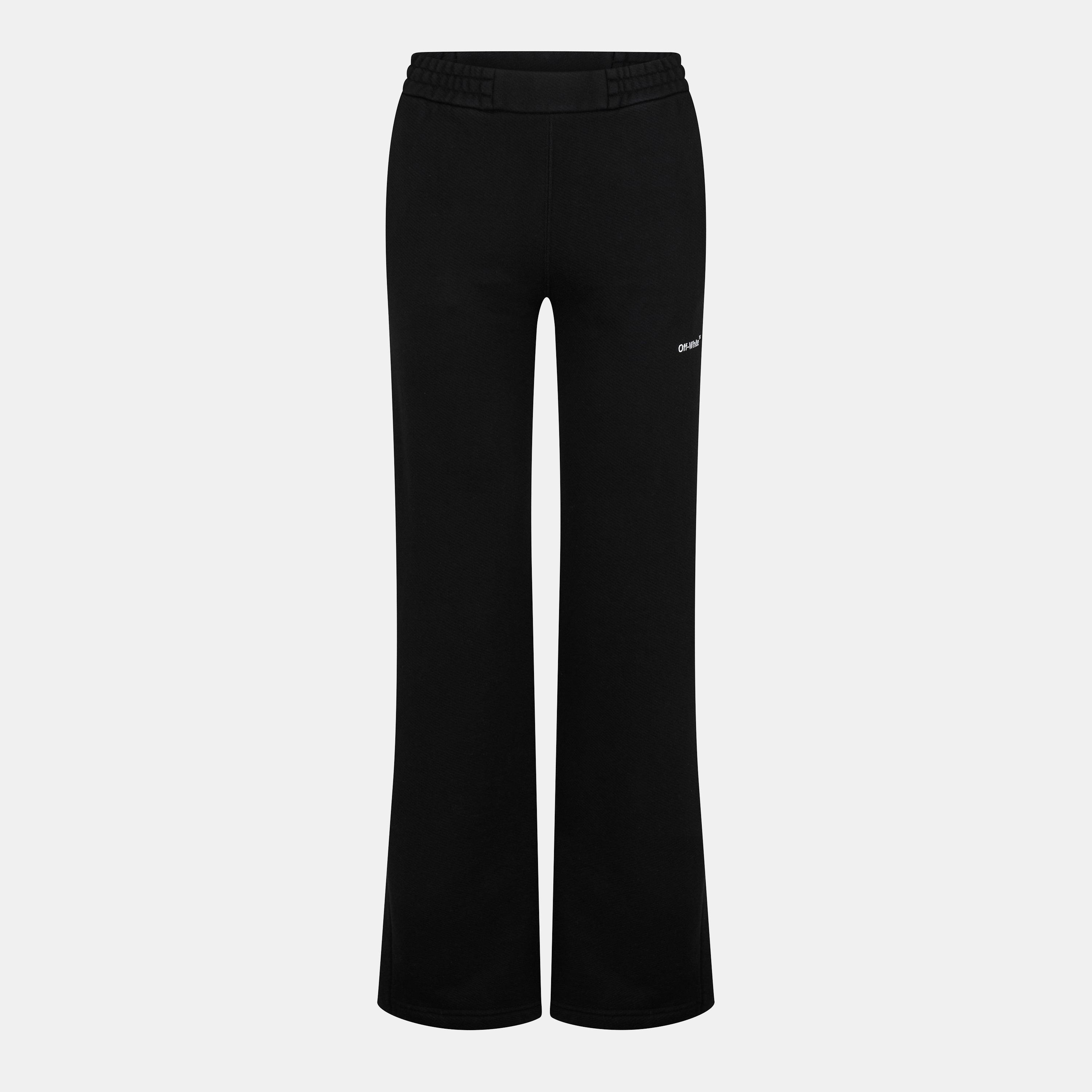 Off White Women's Diag Diagonal Logo Fleece Joggers - Black/White - Size 12 (44)
