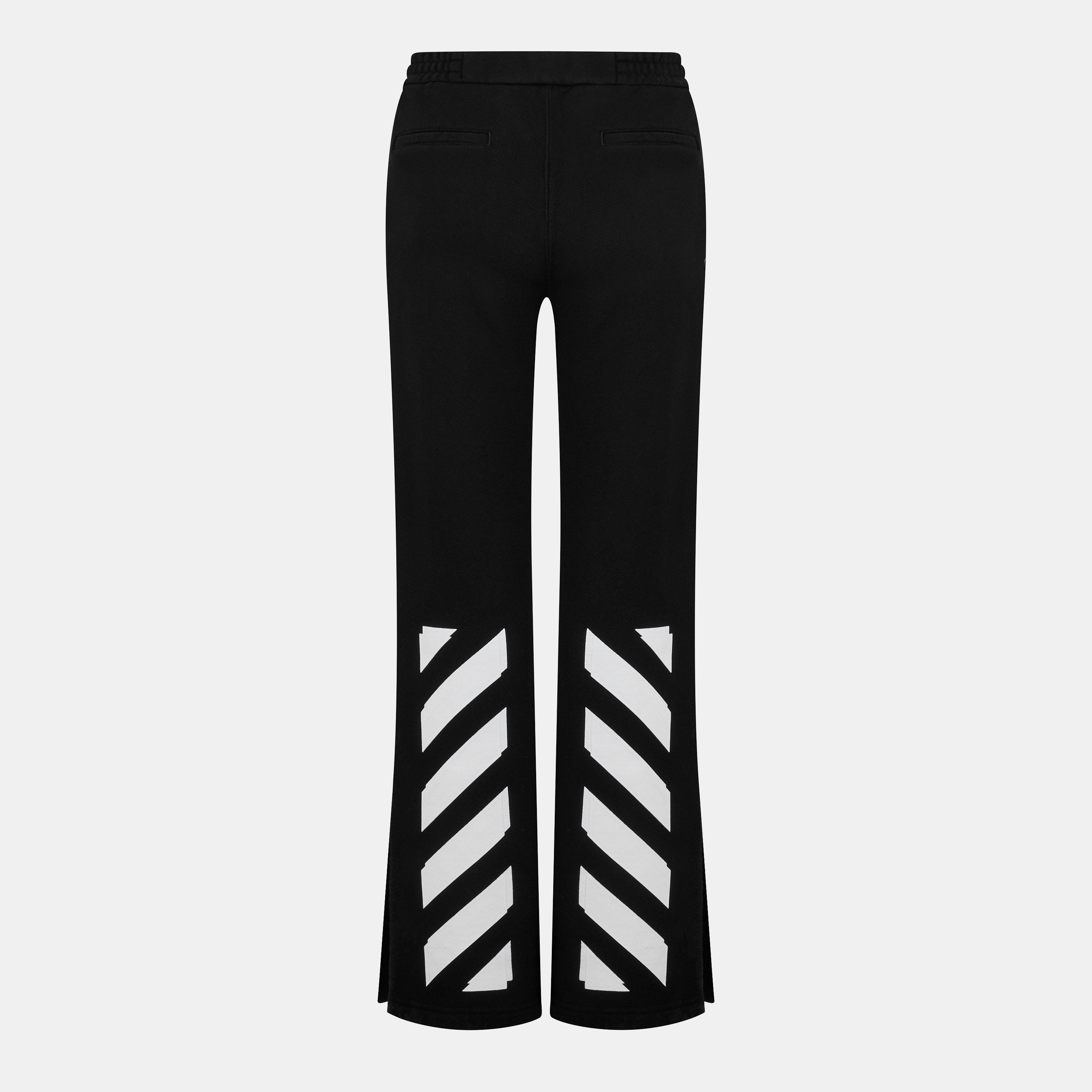 Black/White - Off White - Women's Sweatshirt Pants, Diagonal Logo Trousers - 2