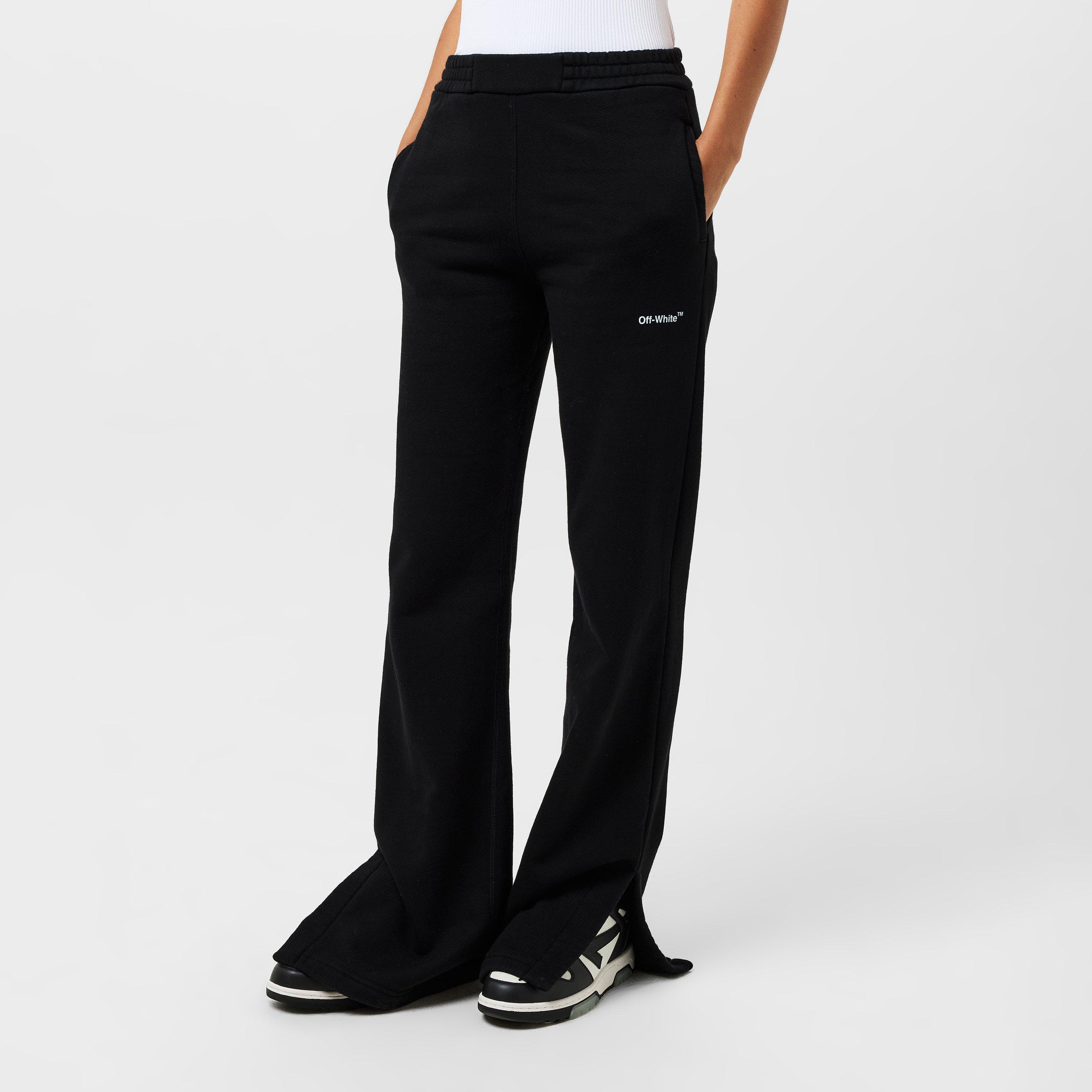 Black/White - Off White - Women's Sweatshirt Pants, Diagonal Logo Trousers - 3