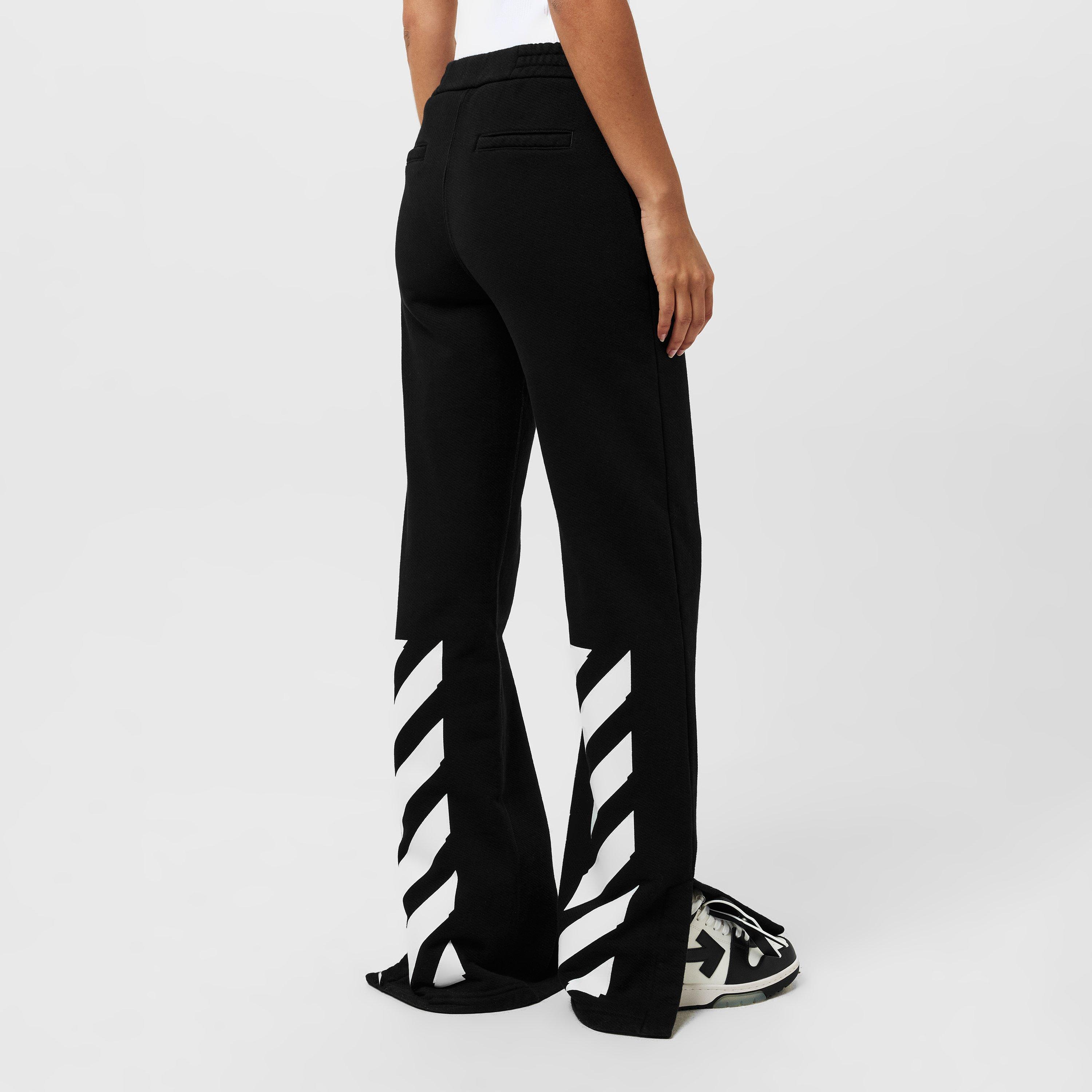 Black/White - Off White - Women's Sweatshirt Pants, Diagonal Logo Trousers - 4