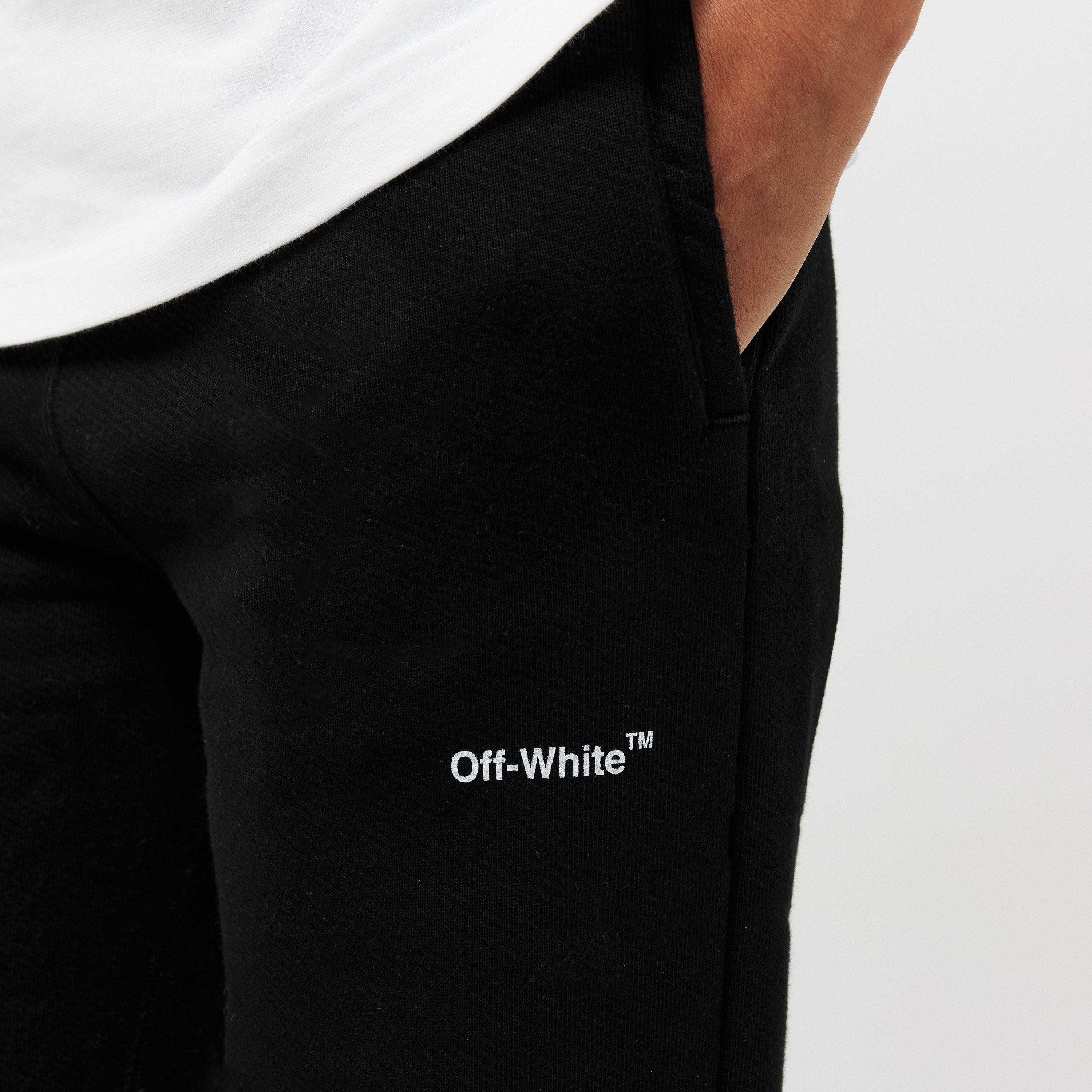 Black/White - Off White - Women's Sweatshirt Pants, Diagonal Logo Trousers - 5