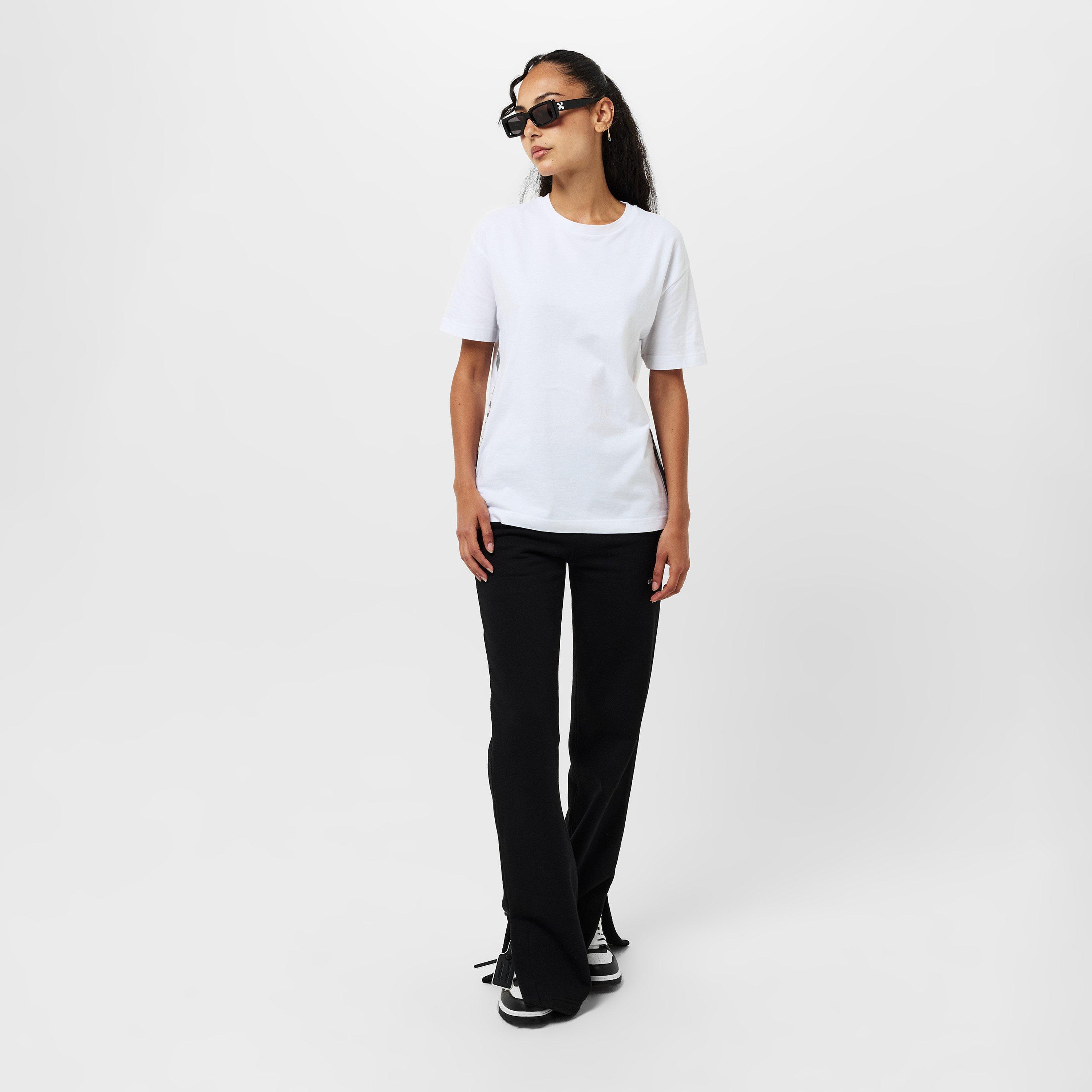 Black/White - Off White - Women's Sweatshirt Pants, Diagonal Logo Trousers - 6
