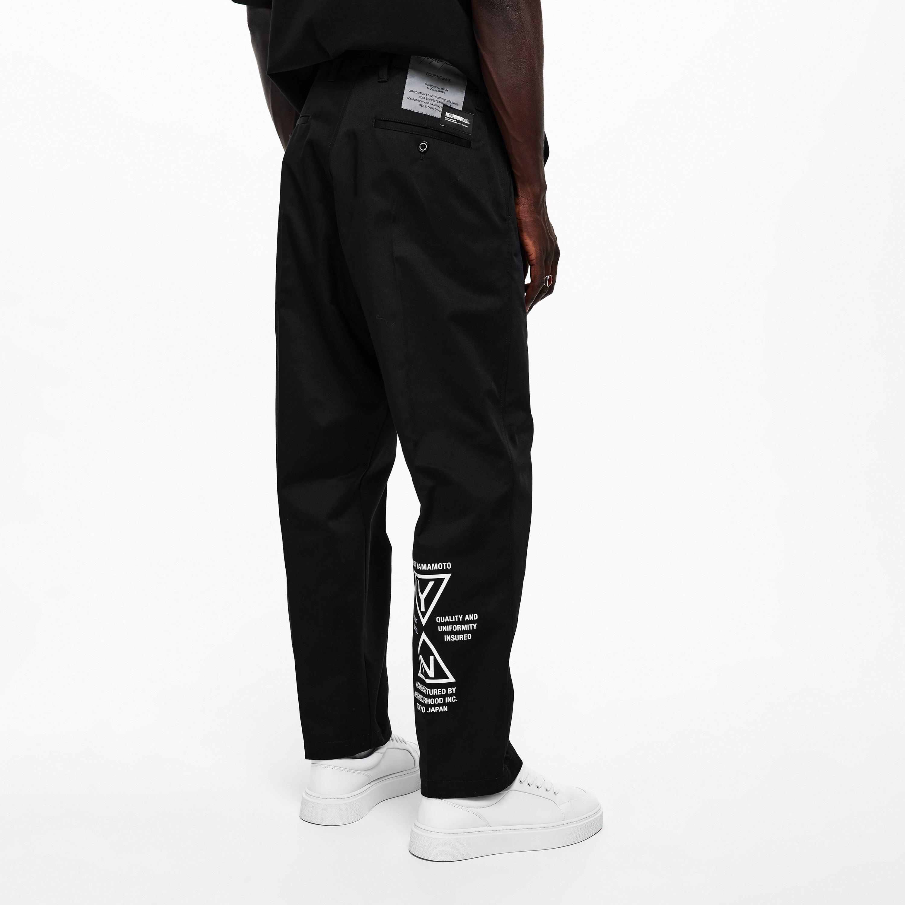 Black - Yohji Yamamoto - Men's Neighbourhood Work Wide Leg Trousers - 4