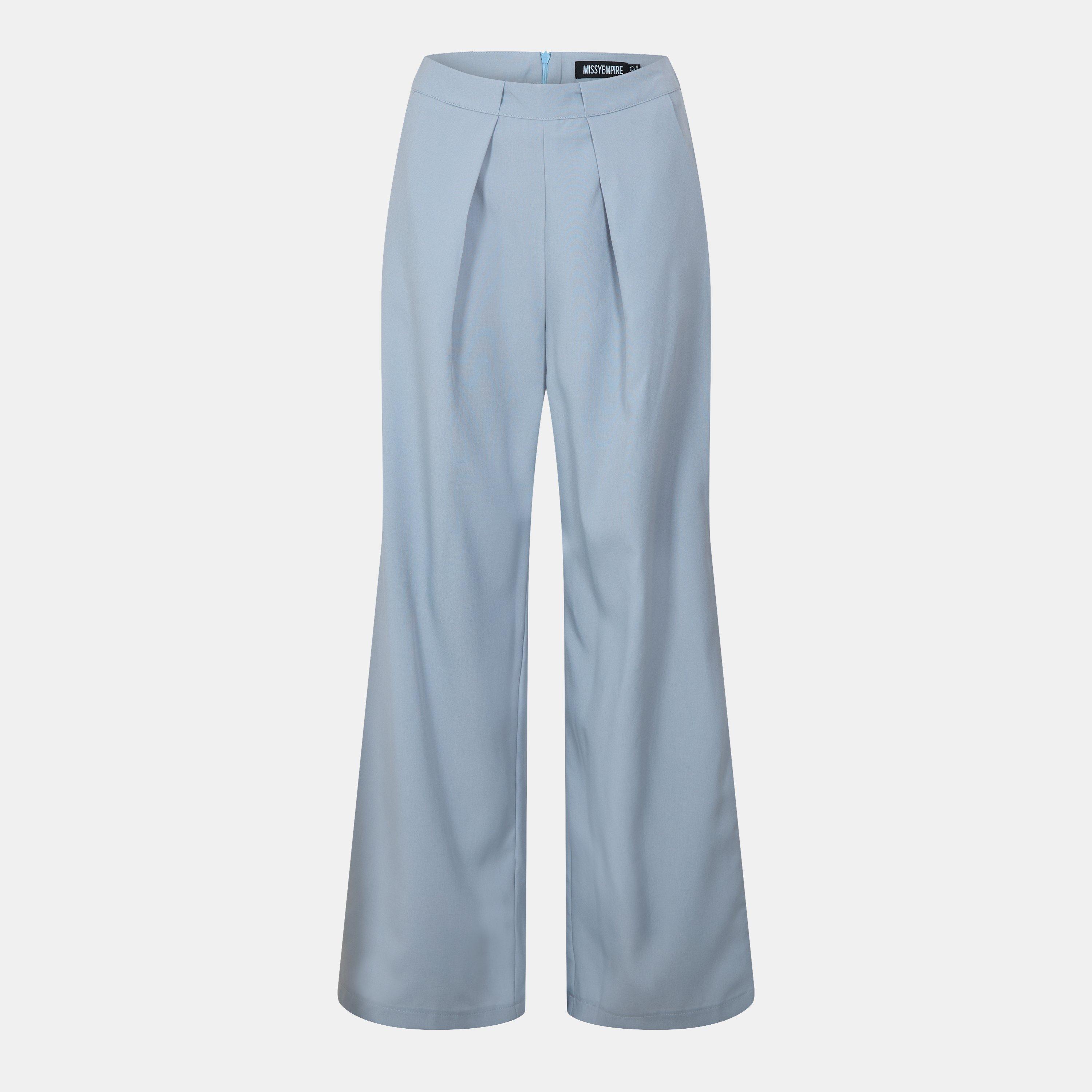 Cinzento - Missy Empire - Pleat Detail Wide Leg Trouser Co-ord - 1