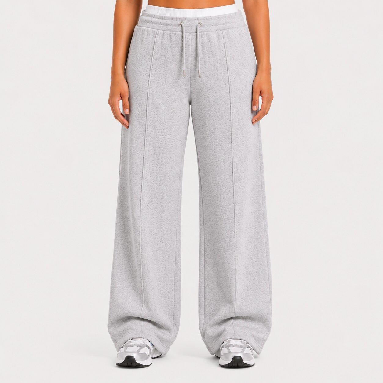 Grey Marl - I Saw It First - Contrast Waistband Wide Leg Jogger - 1