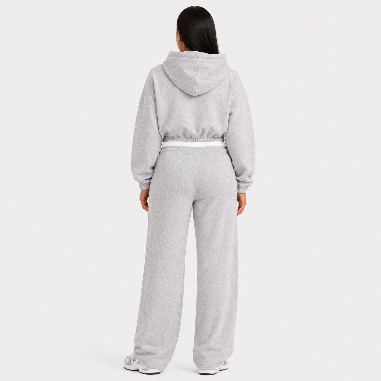 Grey Marl - I Saw It First - Contrast Waistband Wide Leg Jogger - 3