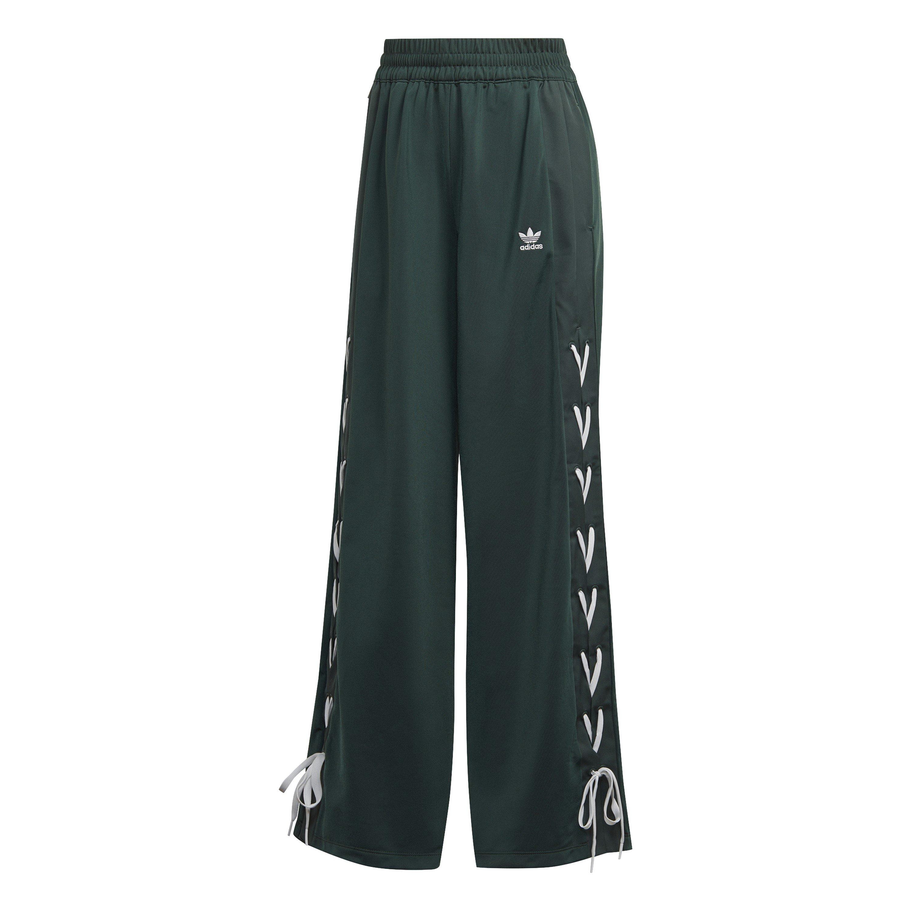 Mineral Green - adidas Originals - Women's Wide Leg Open Hem Woven Tracksuit Joggers