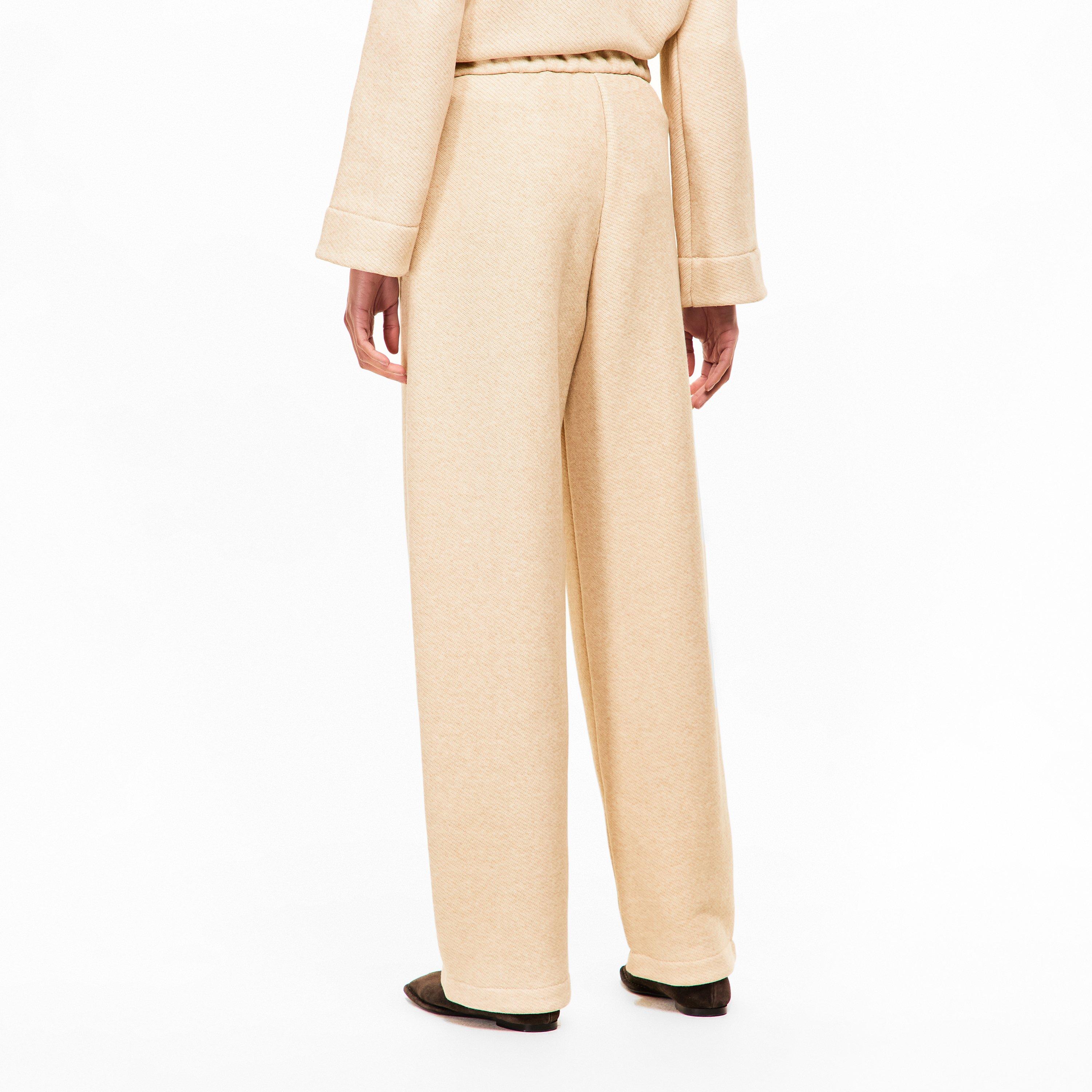 Beige - Max Mara - Women's Open Hem Fleece Joggers - 4