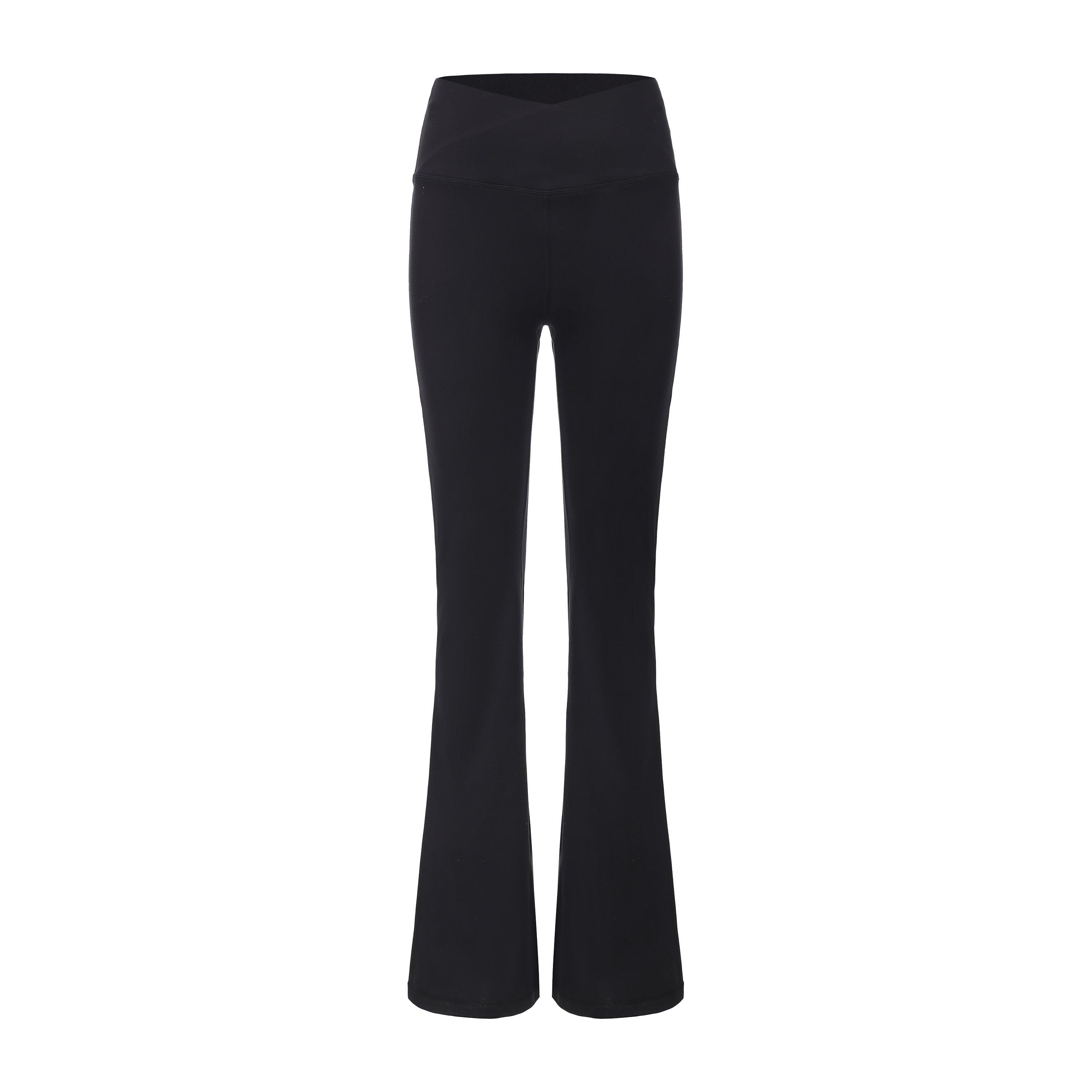 Black - LA Gear - LA Gear Crossover-Waist Flared Leggings Womens - 1