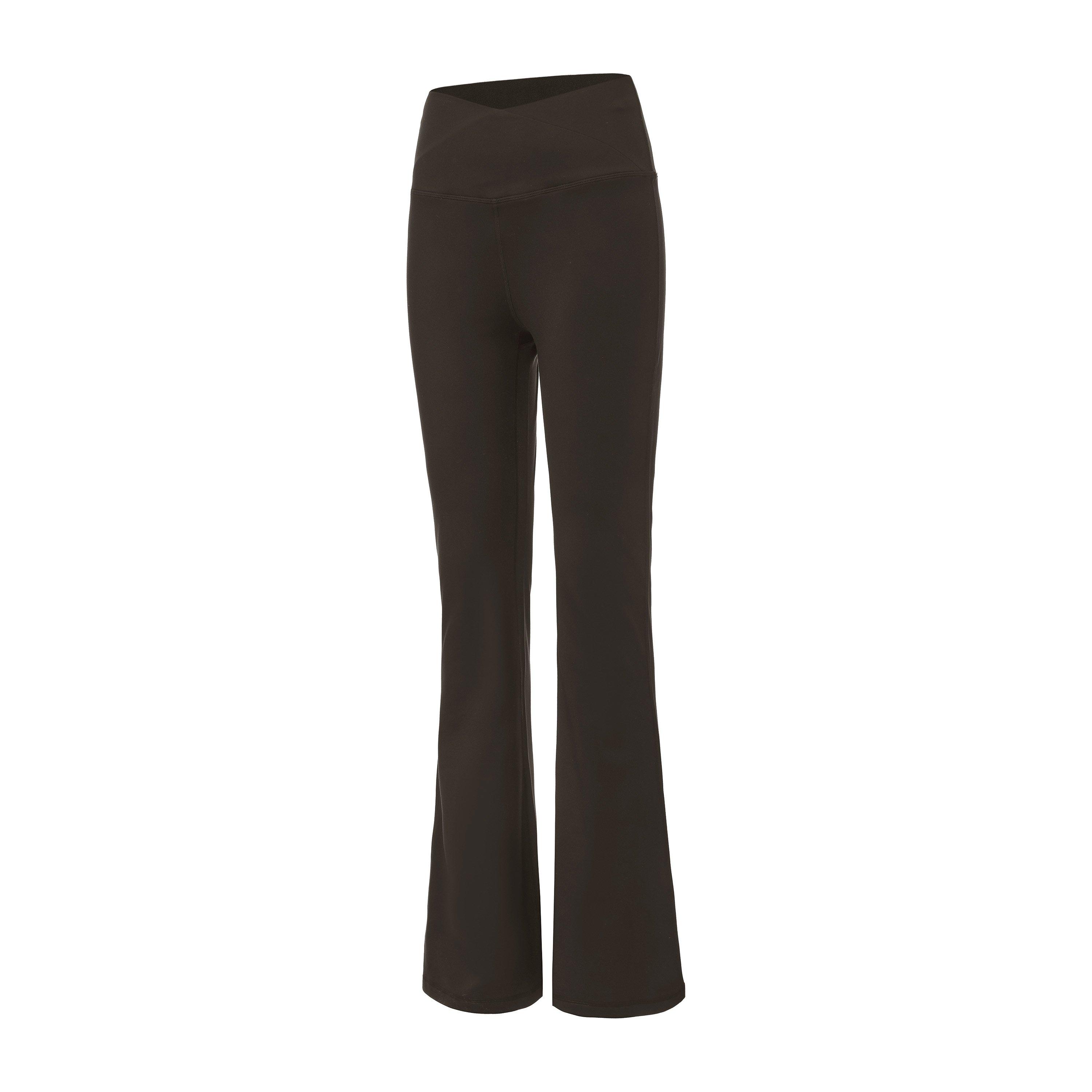 Brown - LA Gear - LA Gear Crossover-Waist Flared Leggings Womens - 2