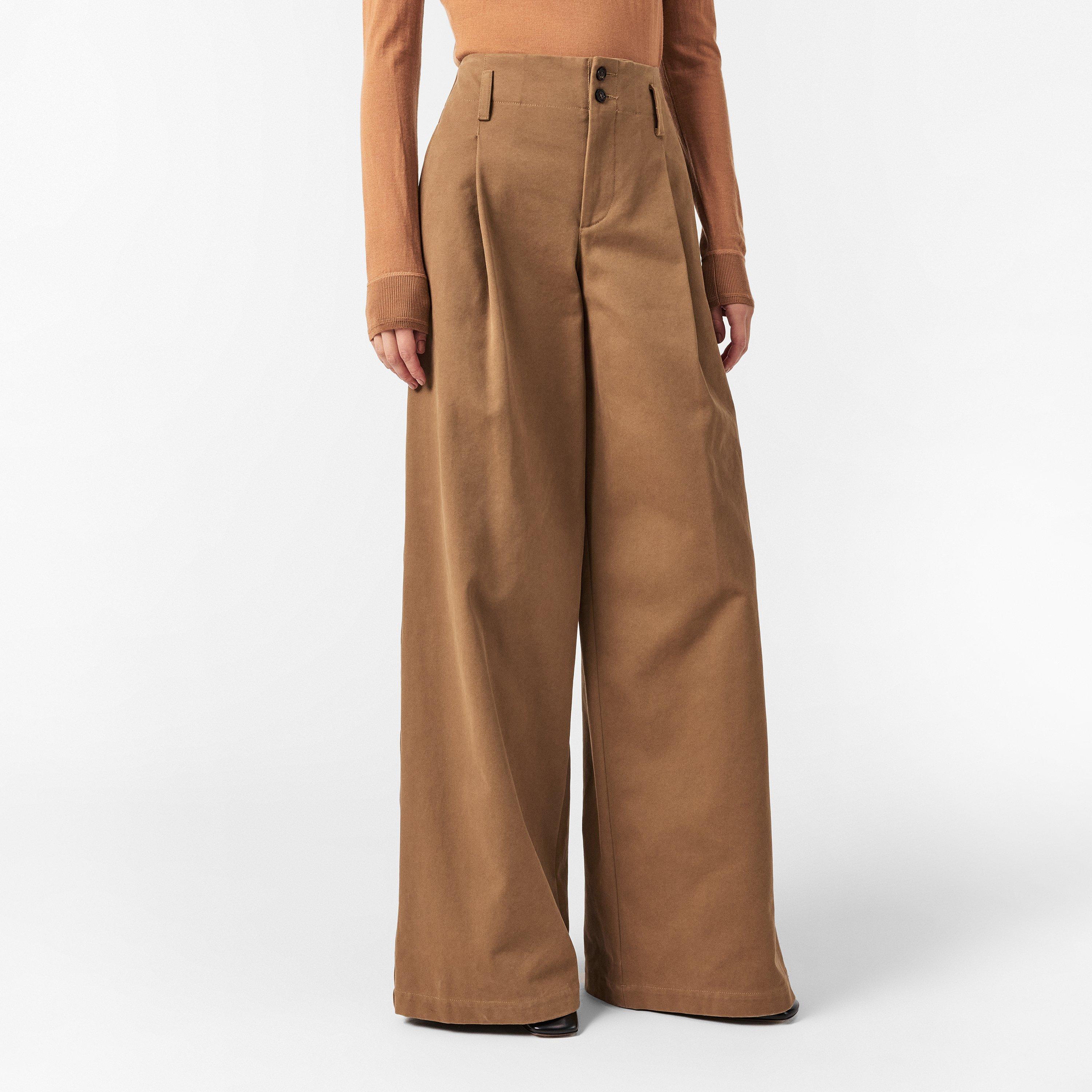 Mustard Brown - Chloe - Women's Wide Leg Trousers - 3