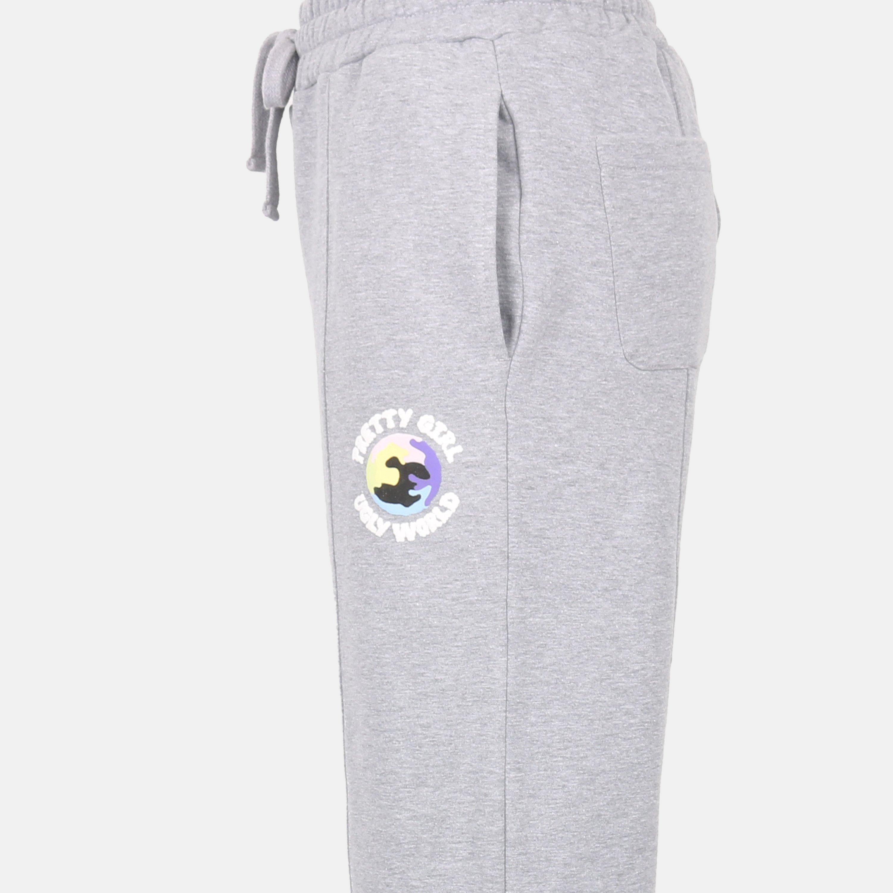 Grey/Multi - Pretty Boy Ugly World - Women's Open Hem Cotton Joggers - 3