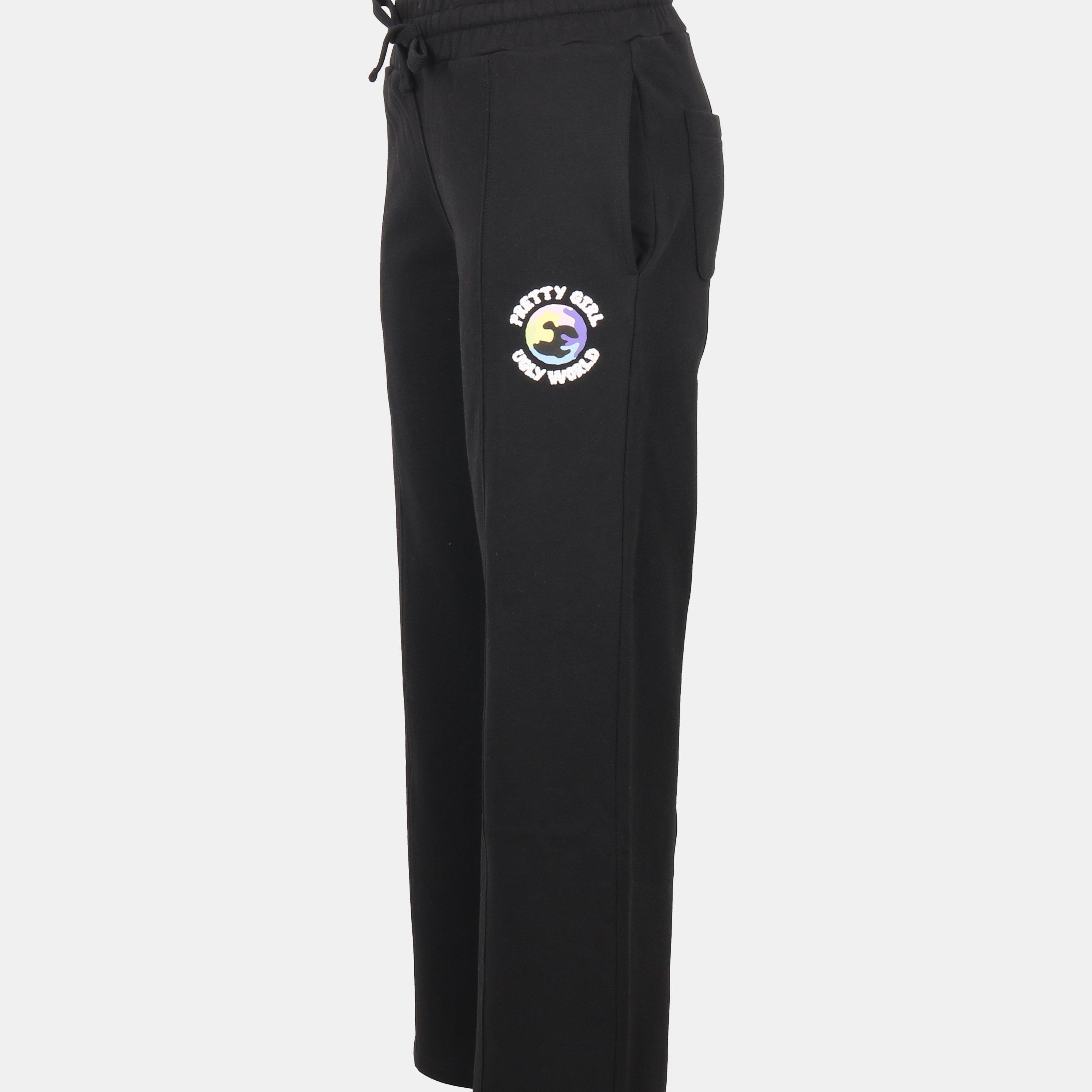 Black/Multi - Pretty Boy Ugly World - Women's Open Hem Fleece Joggers - 3