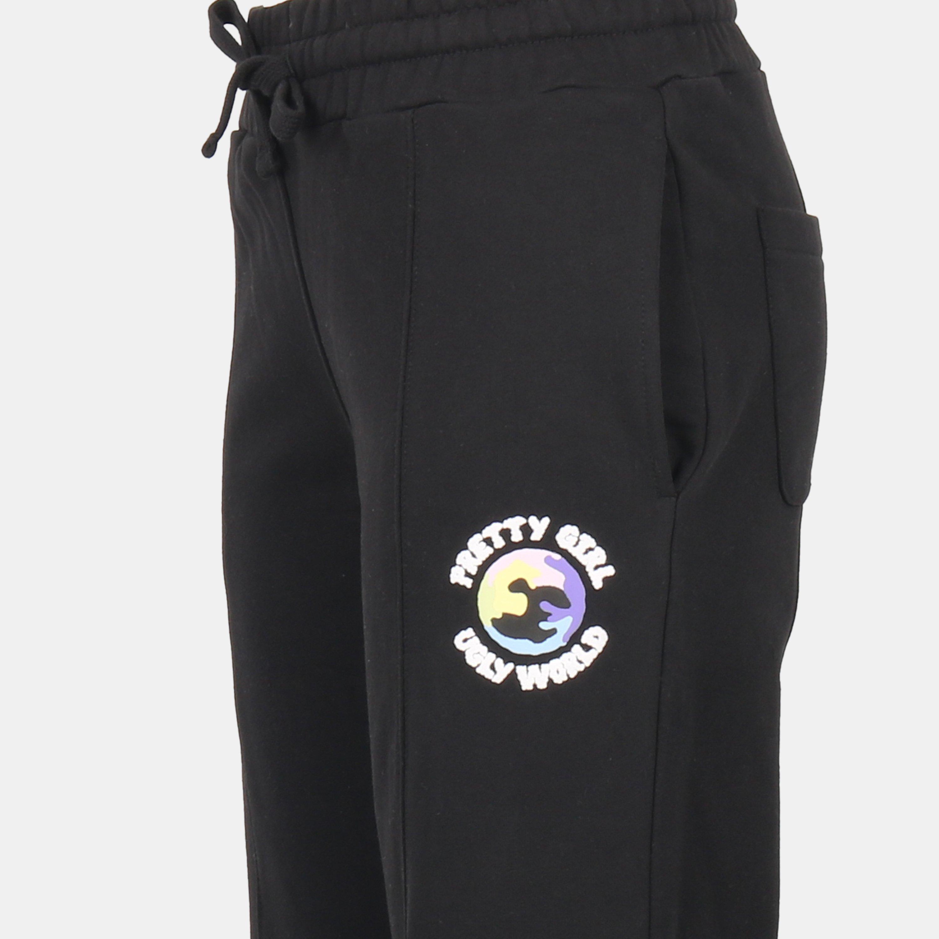 Black/Multi - Pretty Boy Ugly World - Women's Open Hem Fleece Joggers - 4