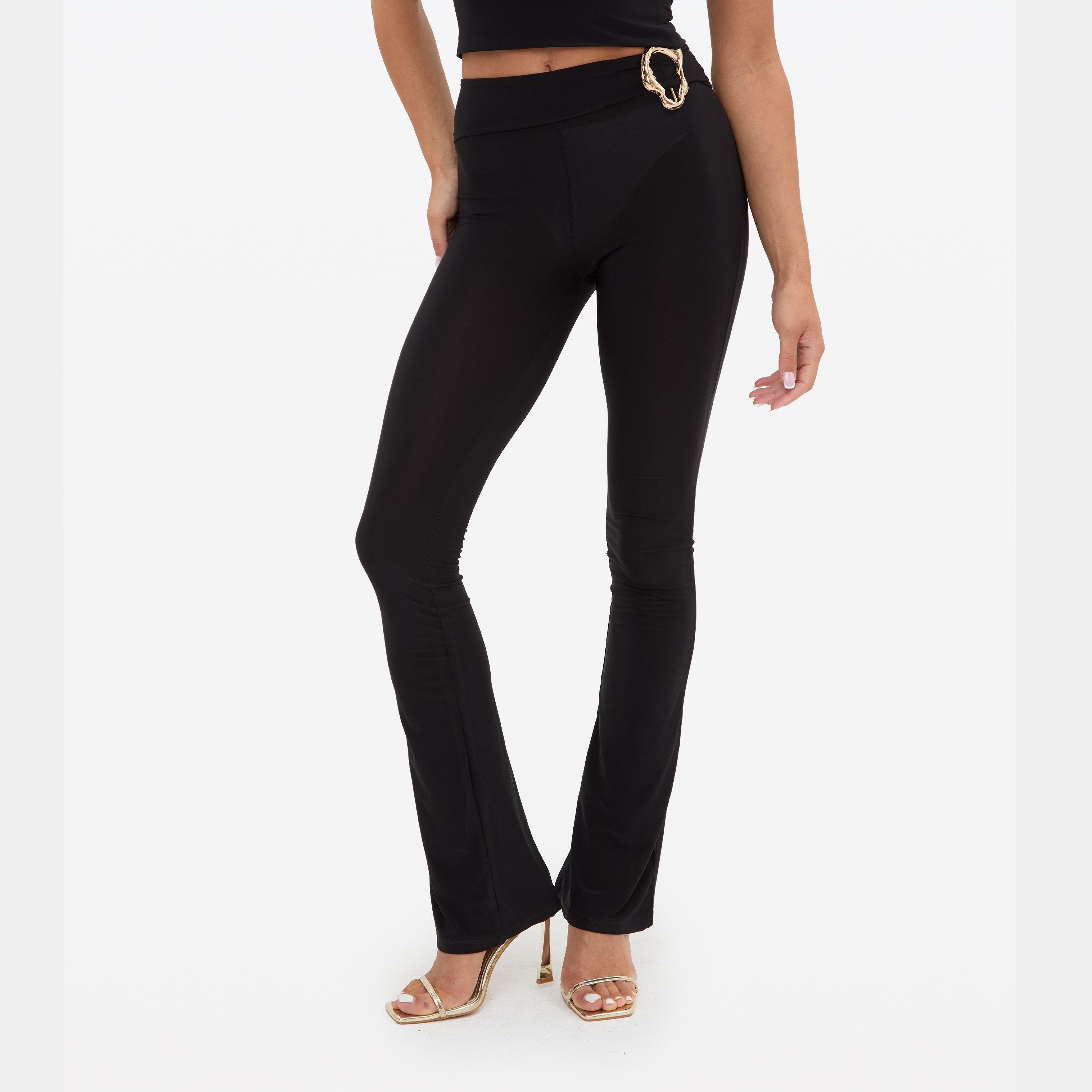 Black - I Saw It First - Hardwear Detail Flare Trousers - 2