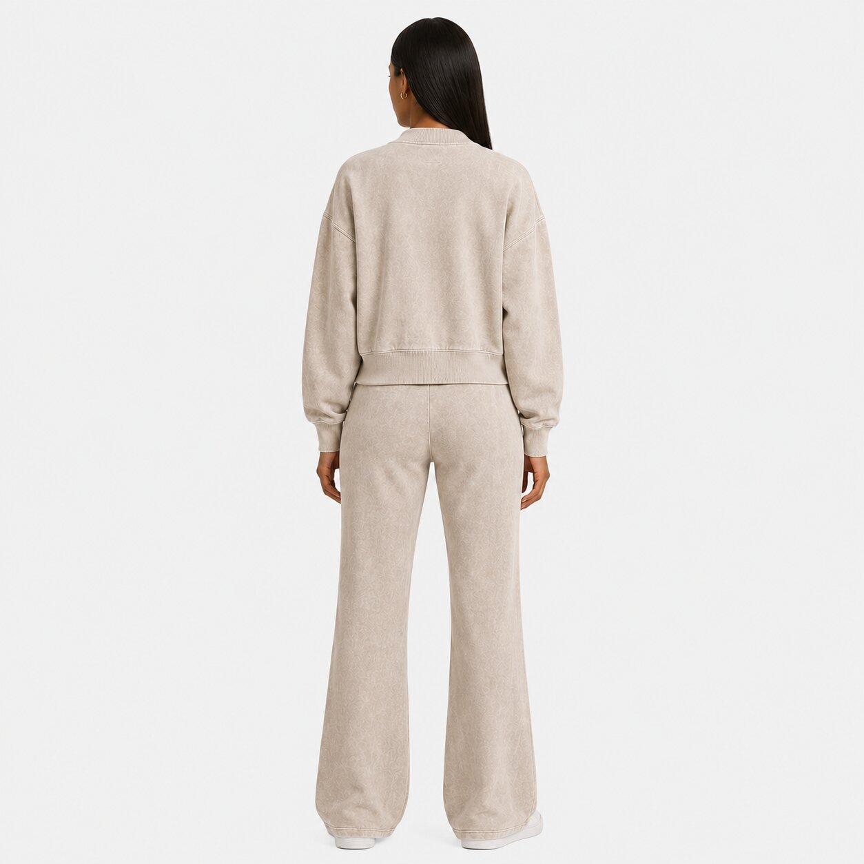 Washed Taupe - I Saw It First - Washed Pintuck Wide Leg Jogger - 3